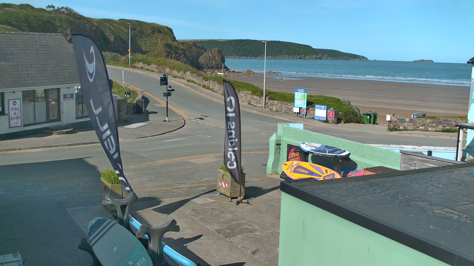 Broad Haven, Beach West View Live Cam - The Havens, Pembrokeshire, Dyfed, Wales, United Kingdom