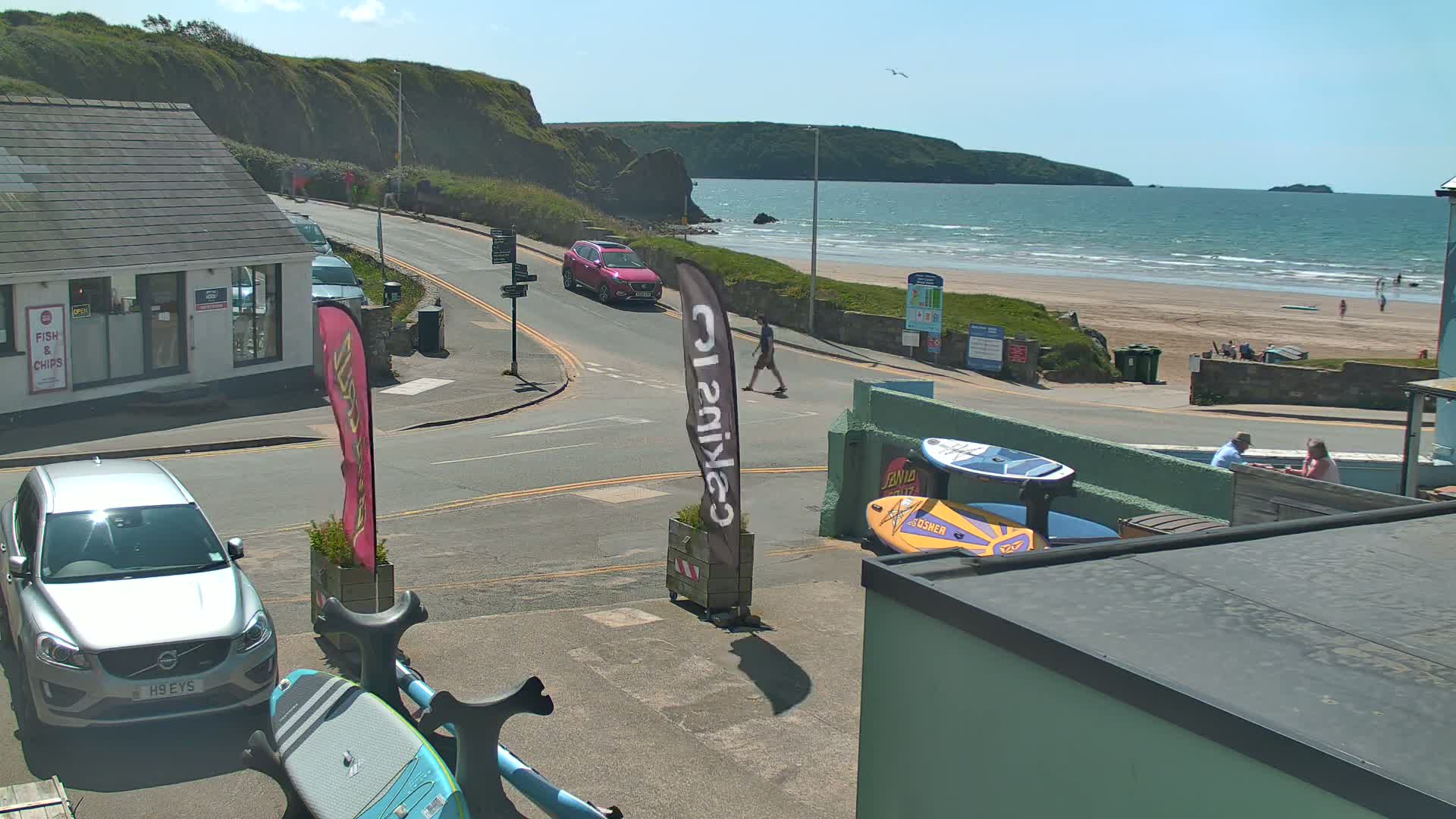 Broad Haven, Beach West View Live Cam - The Havens, Pembrokeshire, Dyfed, Wales, United Kingdom