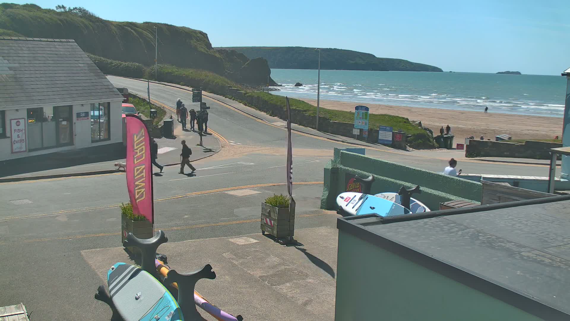 Broad Haven, Beach West View Live Cam - The Havens, Pembrokeshire, Dyfed, Wales, United Kingdom
