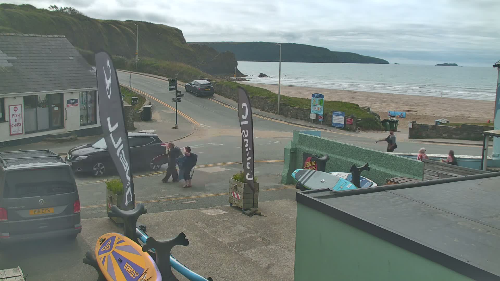 Broad Haven, Beach West View Live Cam - The Havens, Pembrokeshire, Dyfed, Wales, United Kingdom
