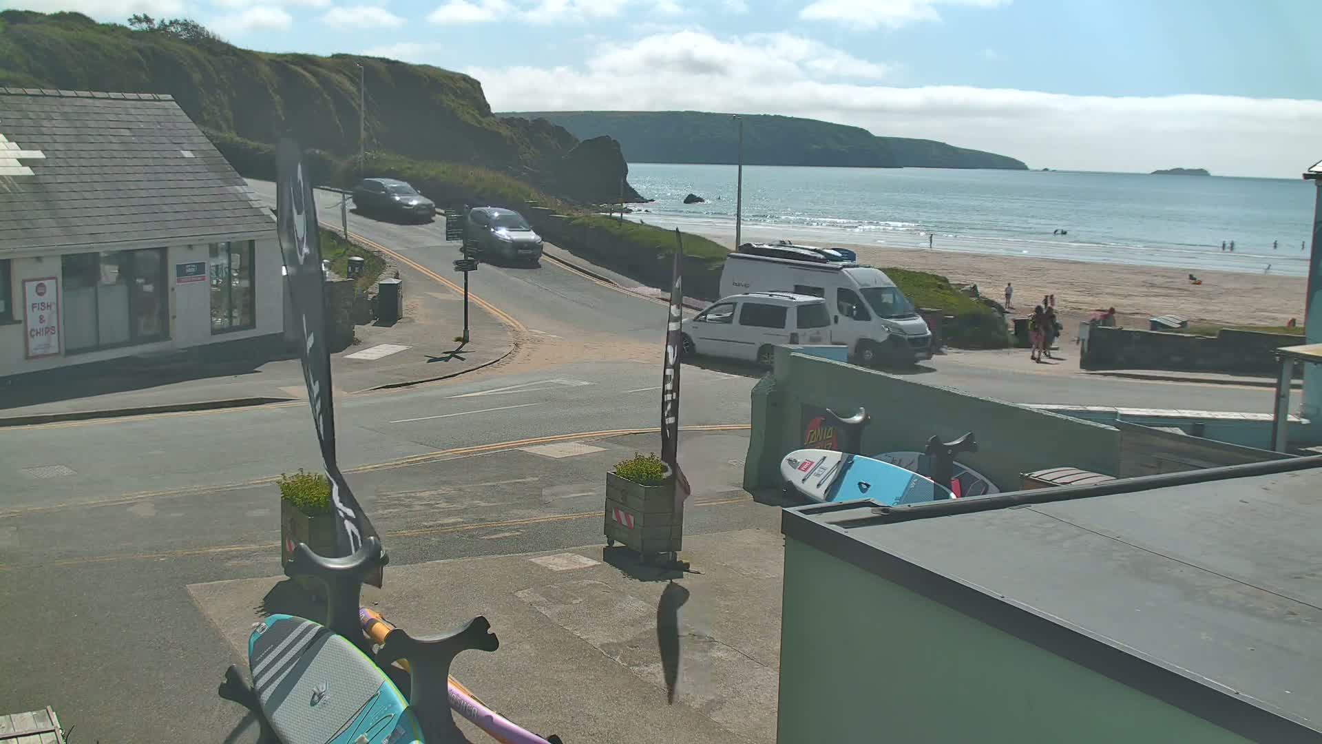 Broad Haven, Beach West View Live Cam - The Havens, Pembrokeshire, Dyfed, Wales, United Kingdom