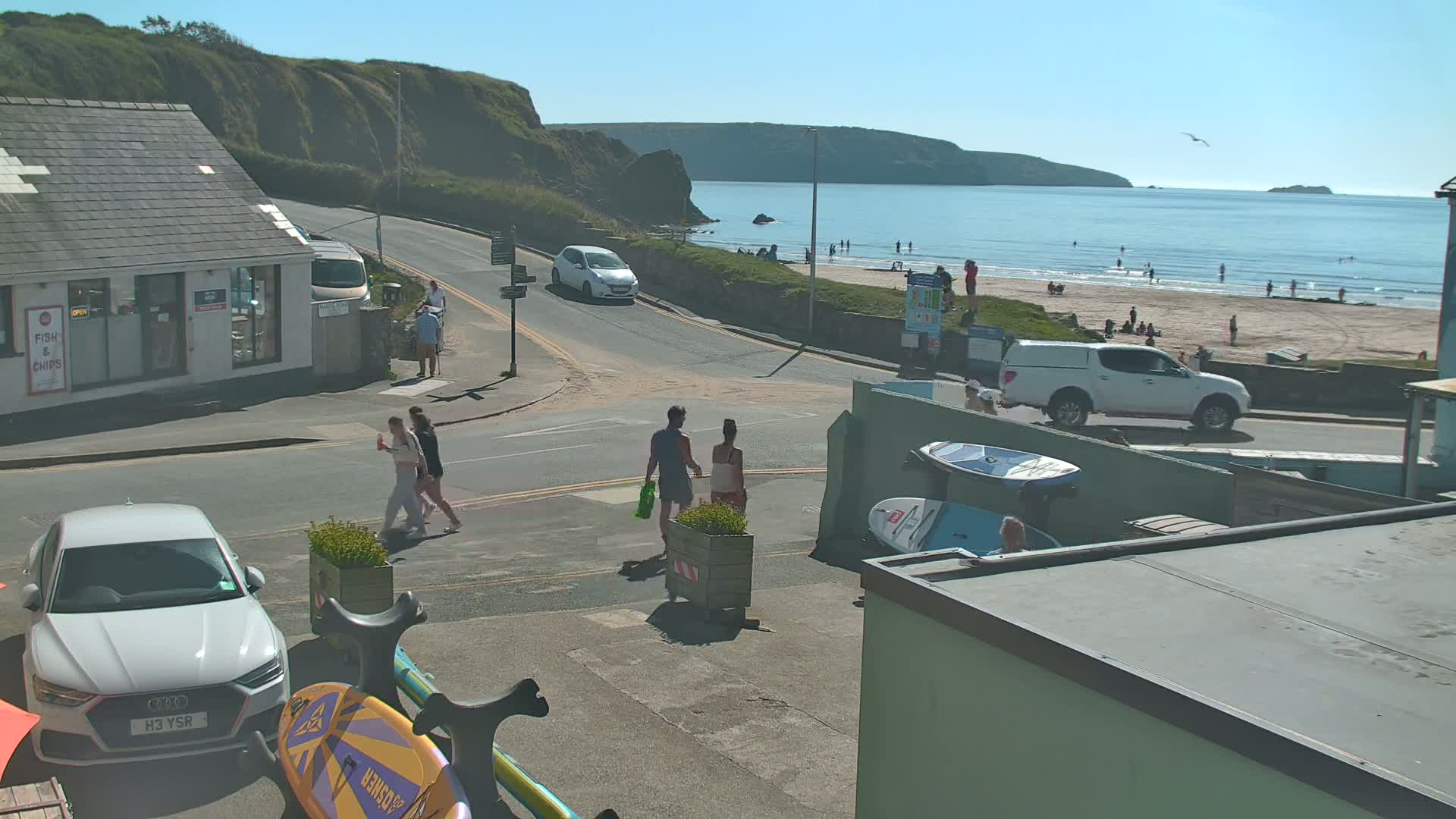 Broad Haven, Beach West View Live Cam - The Havens, Pembrokeshire, Dyfed, Wales, United Kingdom