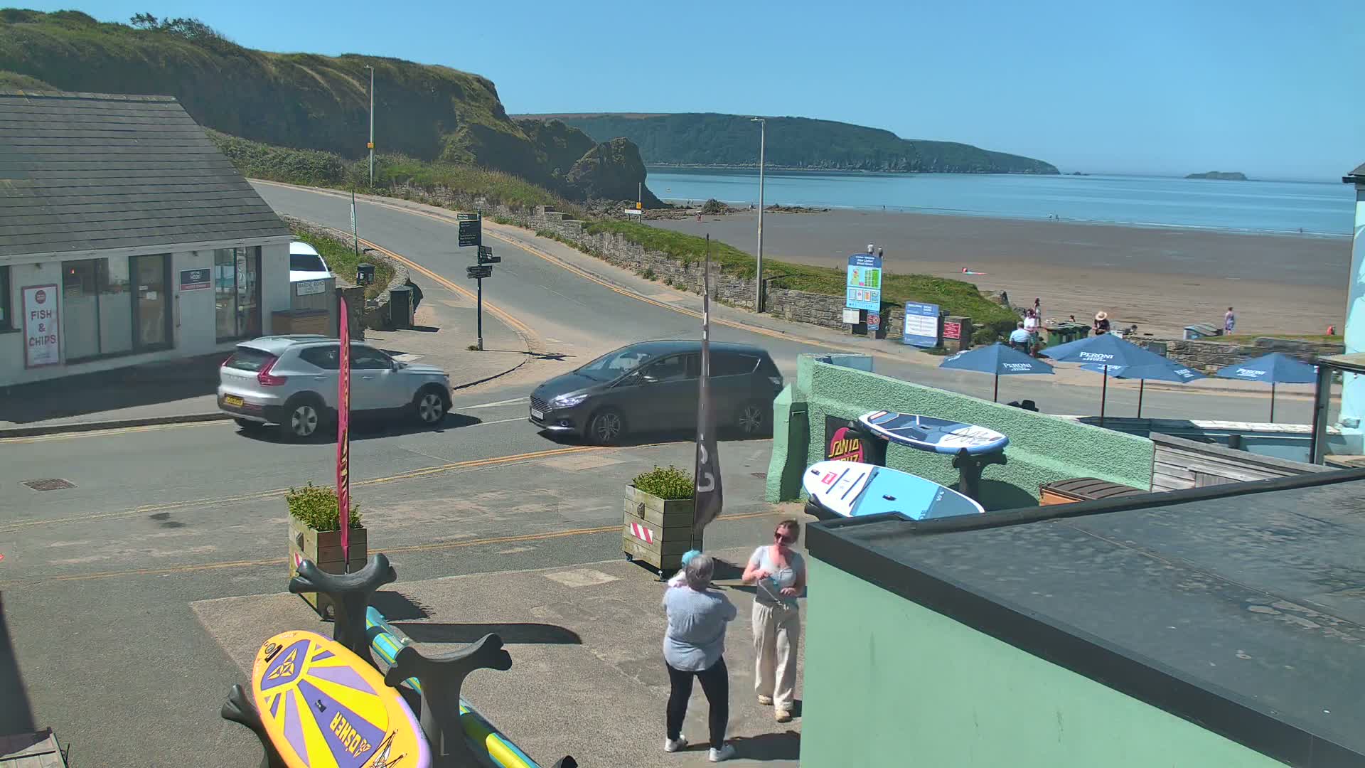 Broad Haven, Beach West View Live Cam - The Havens, Pembrokeshire, Dyfed, Wales, United Kingdom