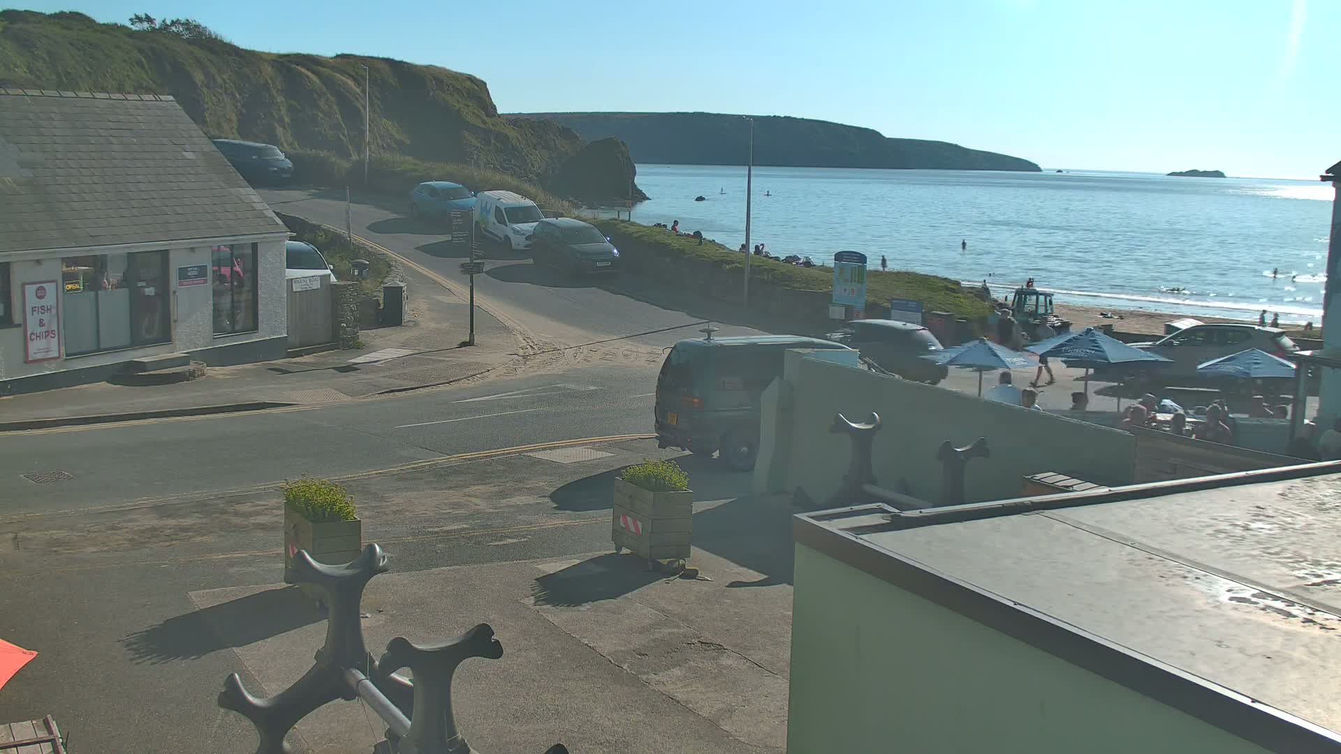 Broad Haven, Beach West View Live Cam - The Havens, Pembrokeshire, Dyfed, Wales, United Kingdom