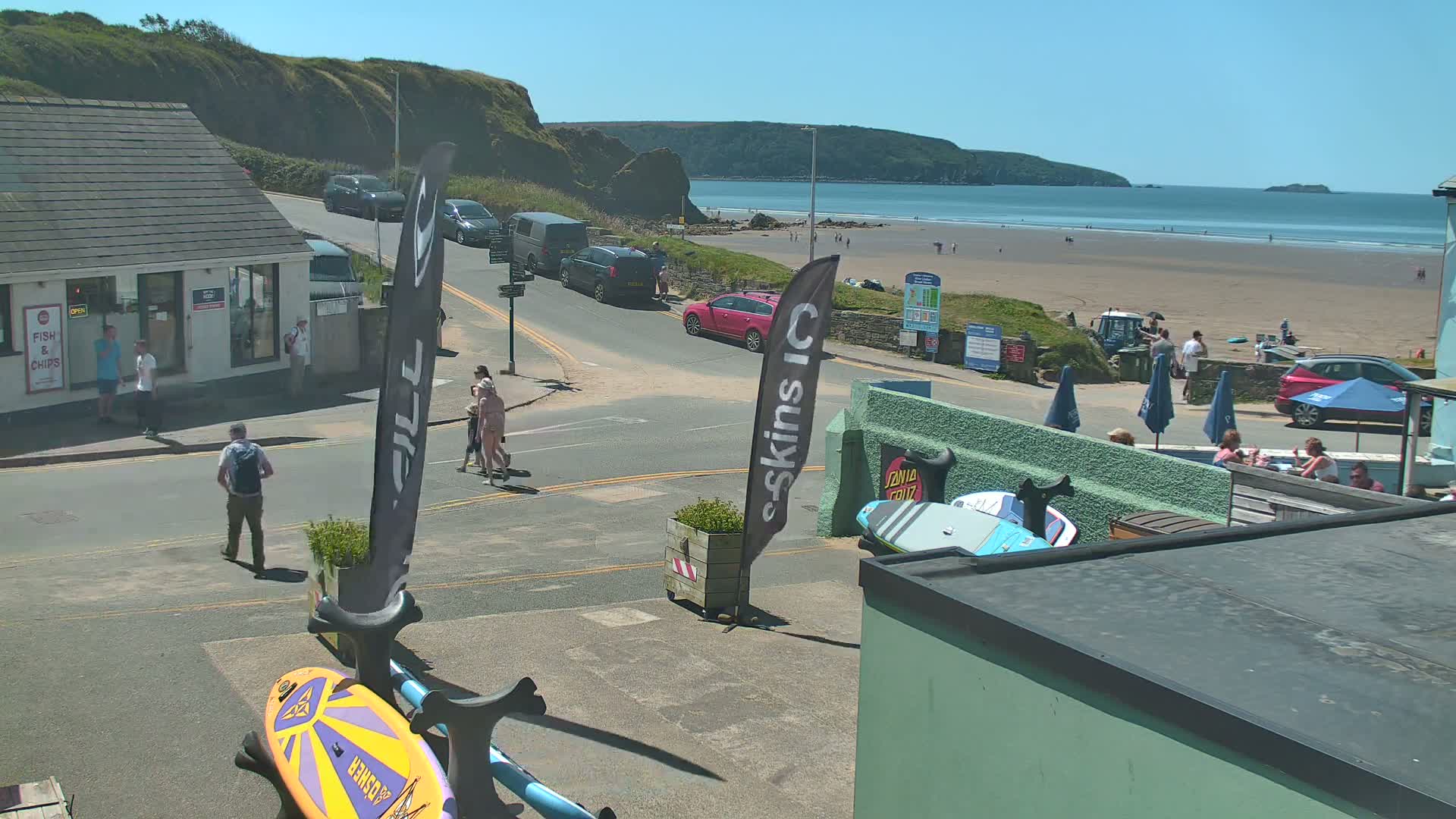 Broad Haven, Beach West View Live Cam - The Havens, Pembrokeshire, Dyfed, Wales, United Kingdom