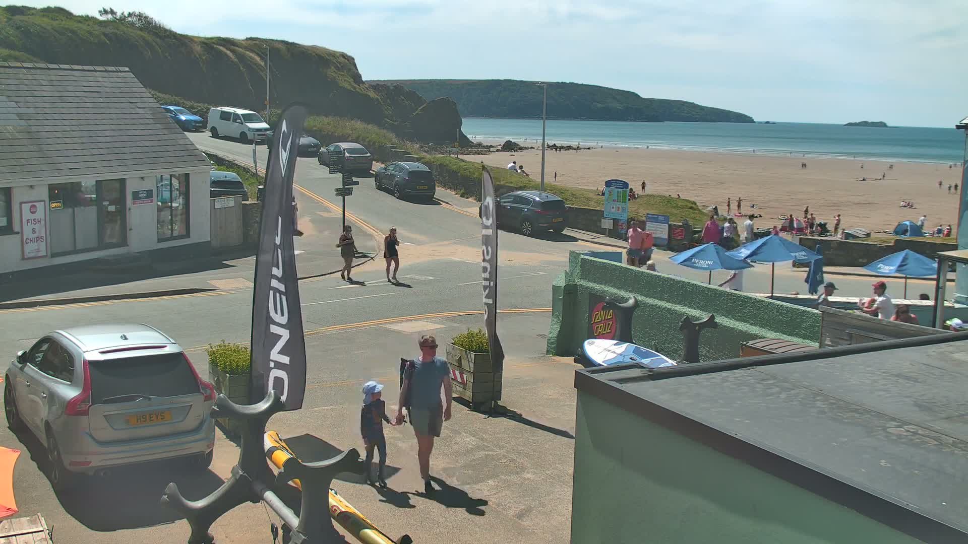 Broad Haven, Beach West View Live Cam - The Havens, Pembrokeshire, Dyfed, Wales, United Kingdom