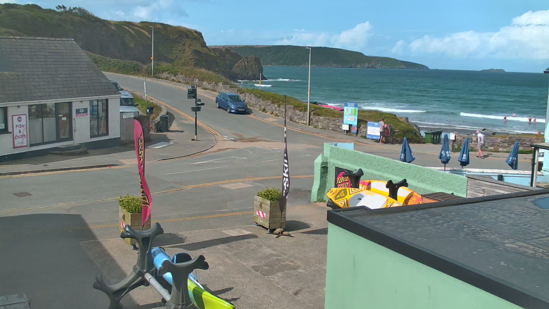 Broad Haven, Beach West View Live Cam - The Havens, Pembrokeshire, Dyfed, Wales, United Kingdom