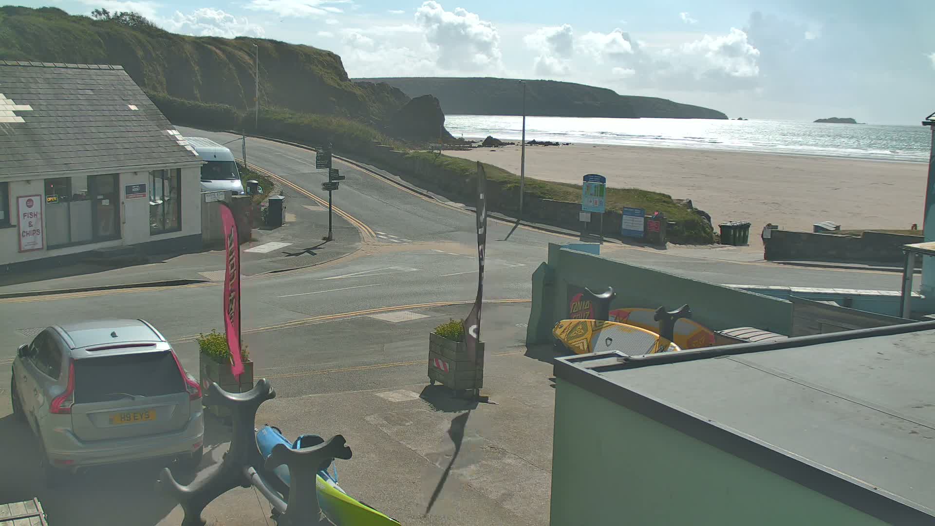 Broad Haven, Beach West View Live Cam - The Havens, Pembrokeshire, Dyfed, Wales, United Kingdom