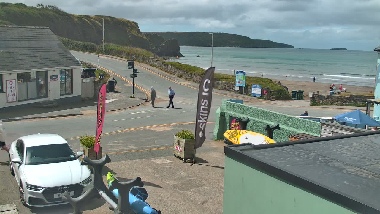 Broad Haven, Beach West View Live Cam - The Havens, Pembrokeshire, Dyfed, Wales, United Kingdom