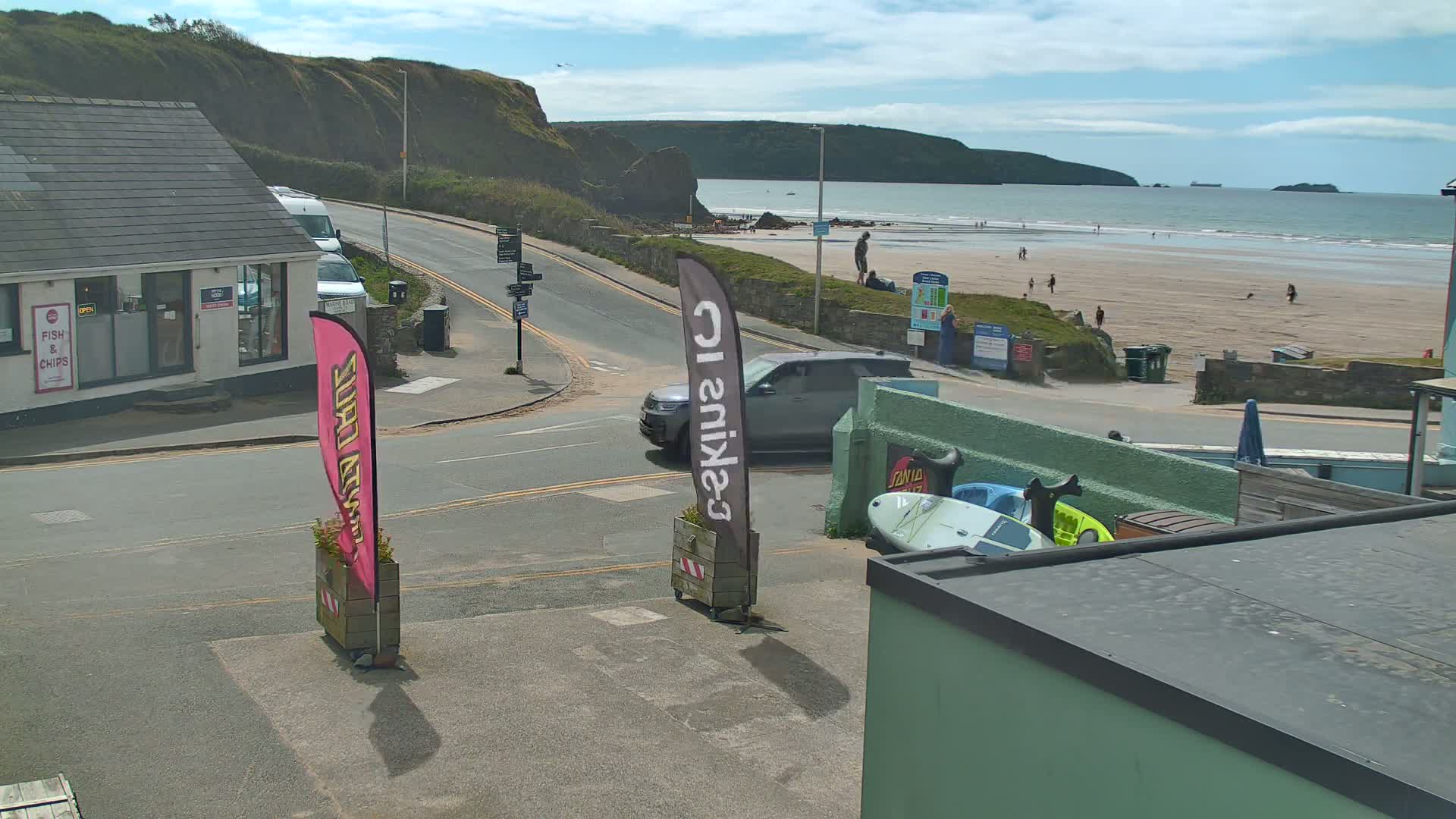 Broad Haven, Beach West View Live Cam - The Havens, Pembrokeshire, Dyfed, Wales, United Kingdom