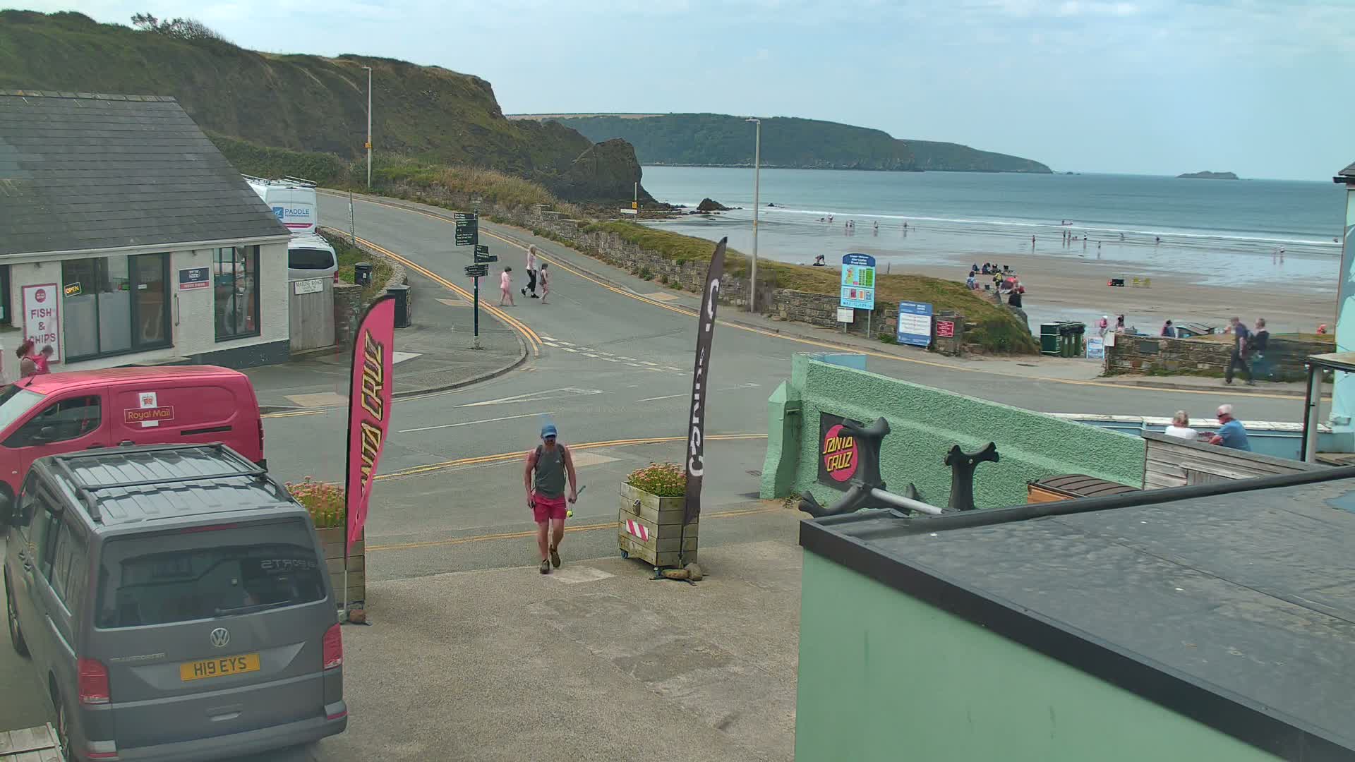 Broad Haven, Beach West View Live Cam - The Havens, Pembrokeshire, Dyfed, Wales, United Kingdom