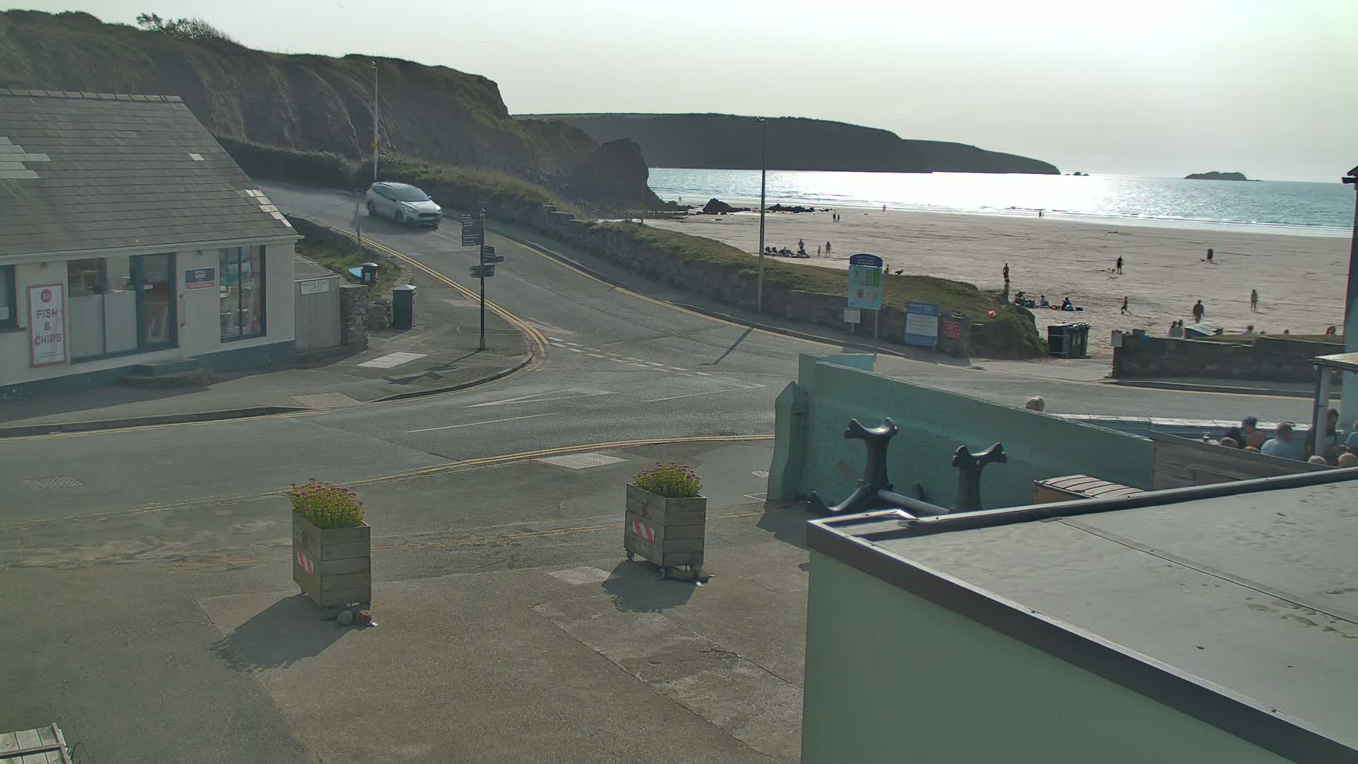Broad Haven, Beach West View Live Cam - The Havens, Pembrokeshire, Dyfed, Wales, United Kingdom