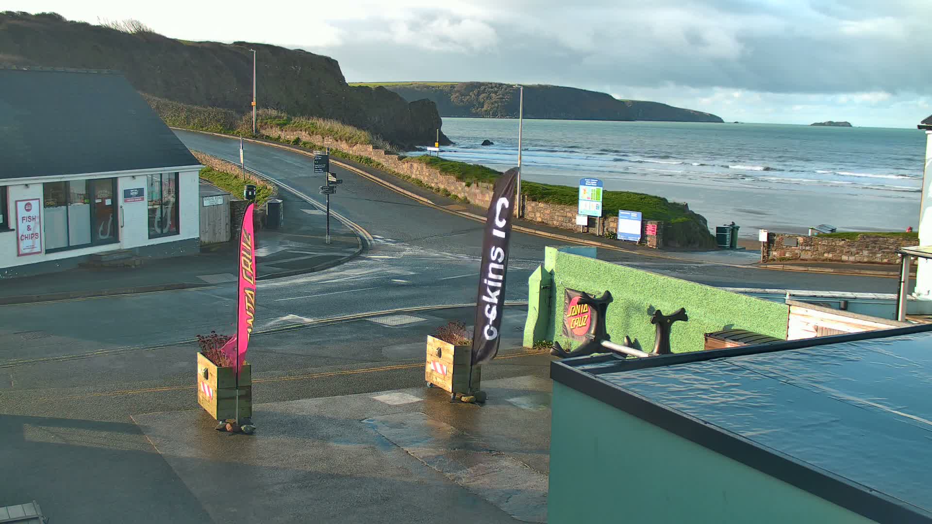 Broad Haven, Beach West View Live Cam - The Havens, Pembrokeshire, Dyfed, Wales, United Kingdom