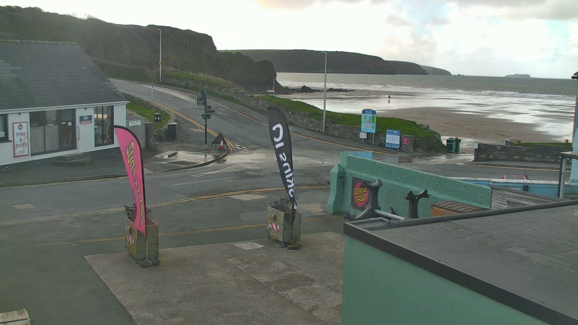 Broad Haven, Beach West View Live Cam - The Havens, Pembrokeshire, Dyfed, Wales, United Kingdom