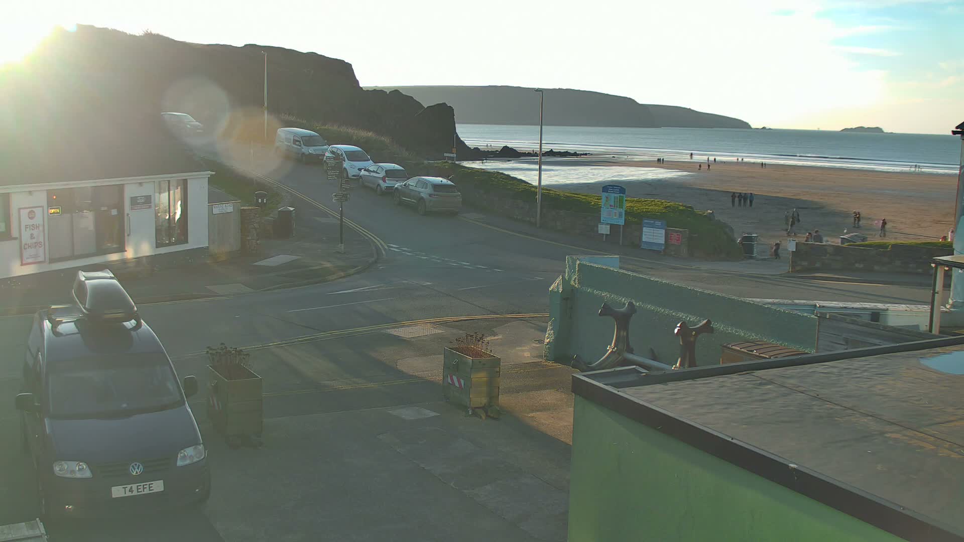 Broad Haven, Beach West View Live Cam - The Havens, Pembrokeshire, Dyfed, Wales, United Kingdom