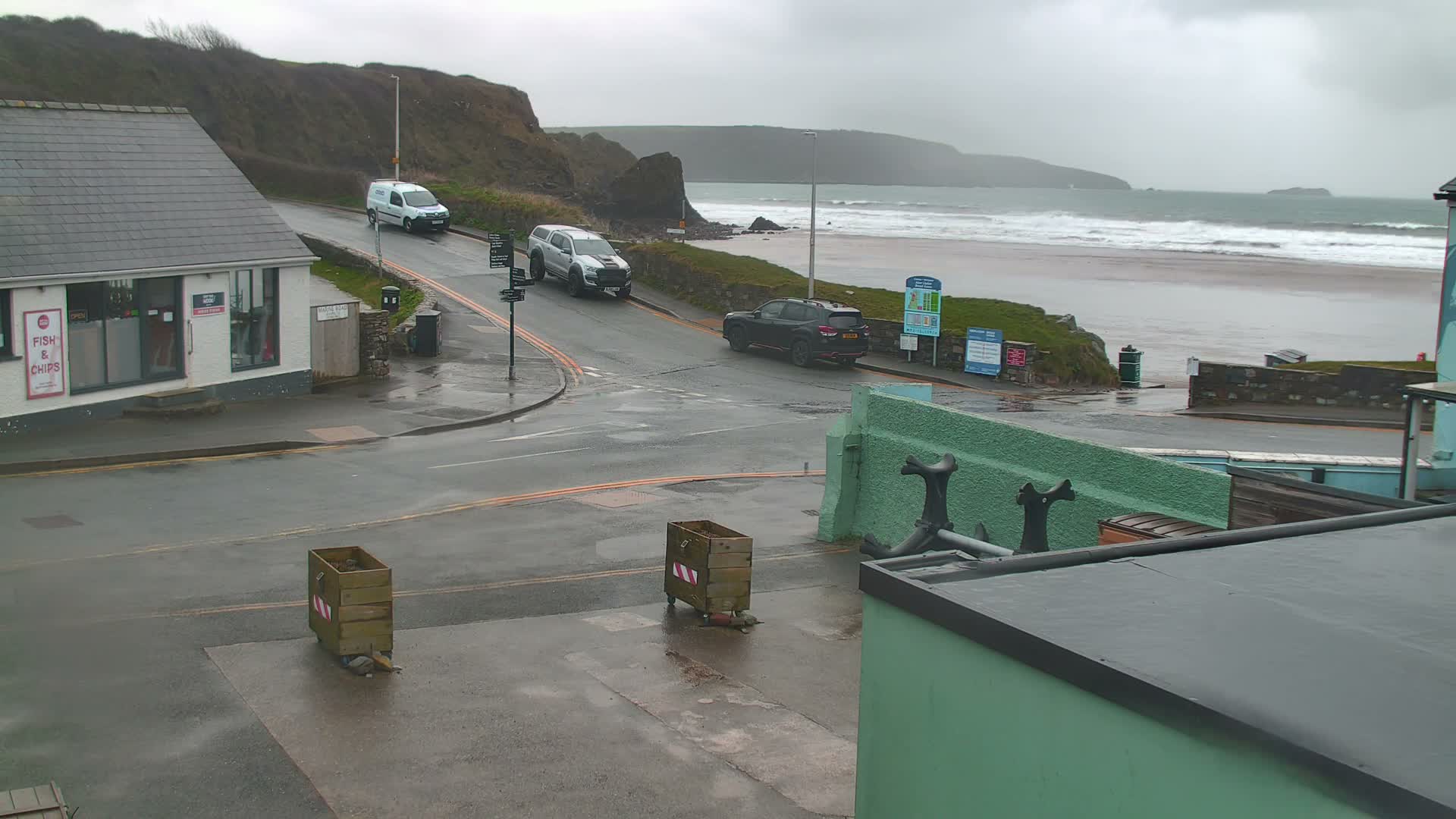Broad Haven, Beach West View Live Cam - The Havens, Pembrokeshire, Dyfed, Wales, United Kingdom