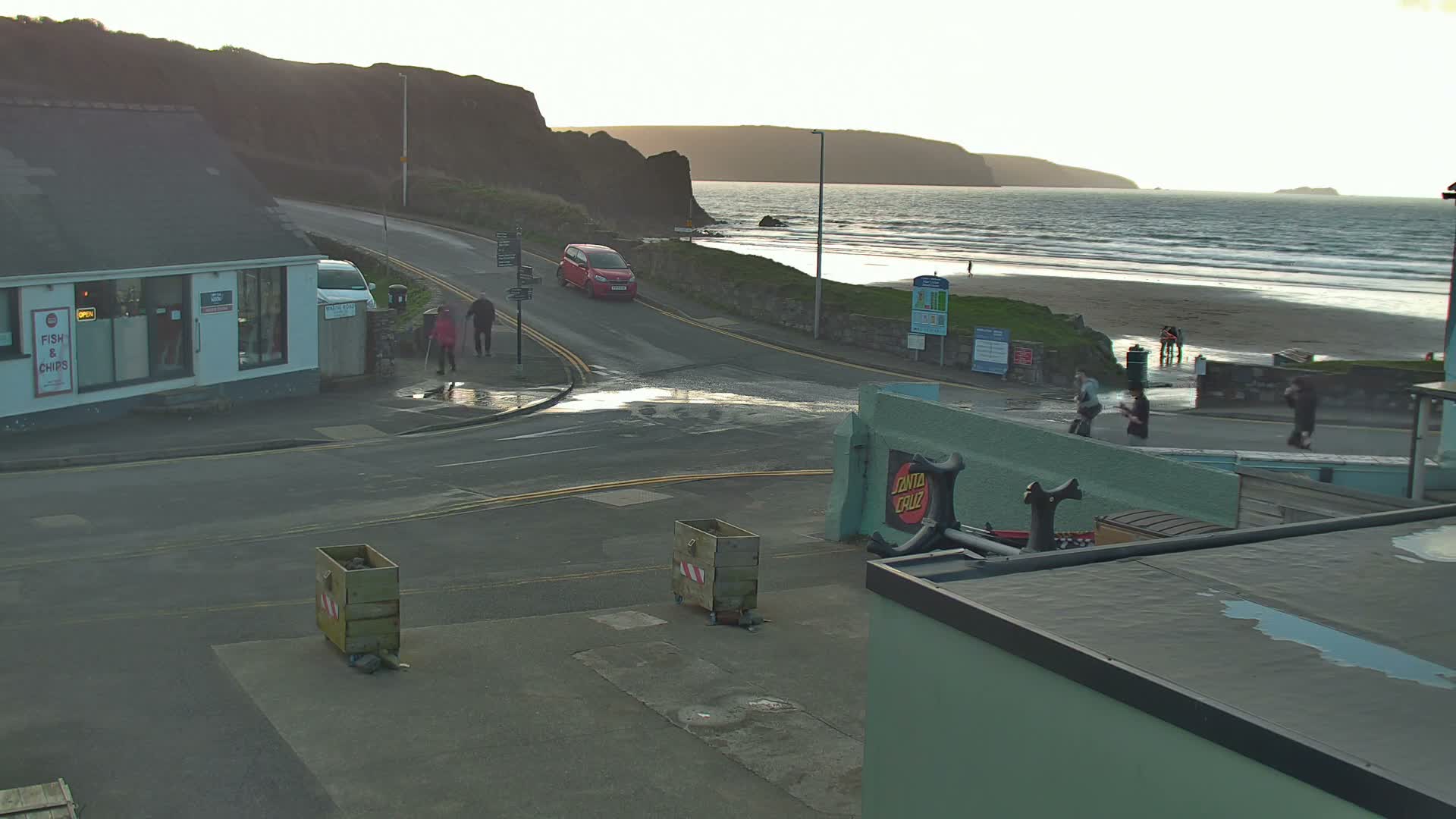 Broad Haven, Beach West View Live Cam - The Havens, Pembrokeshire, Dyfed, Wales, United Kingdom