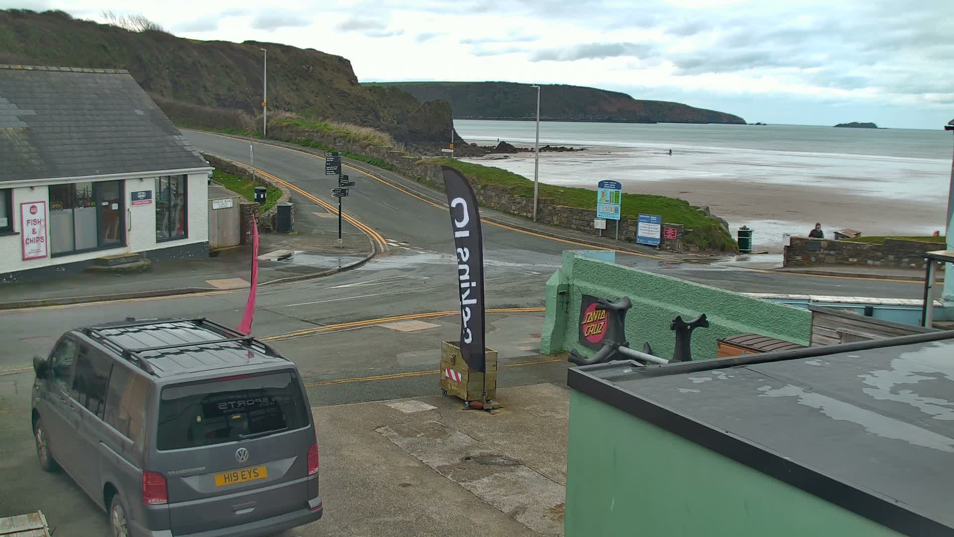 Broad Haven, Beach West View Live Cam - The Havens, Pembrokeshire, Dyfed, Wales, United Kingdom