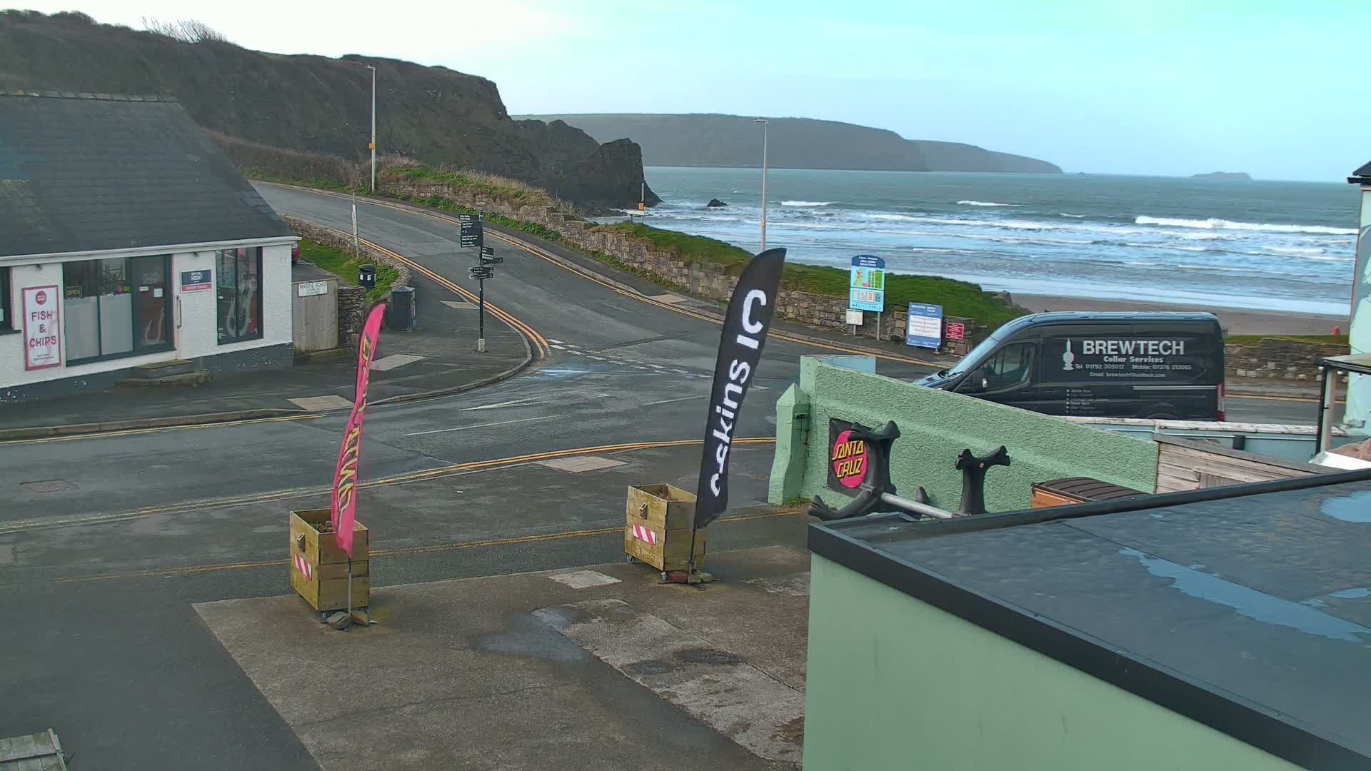Broad Haven, Beach West View Live Cam - The Havens, Pembrokeshire, Dyfed, Wales, United Kingdom