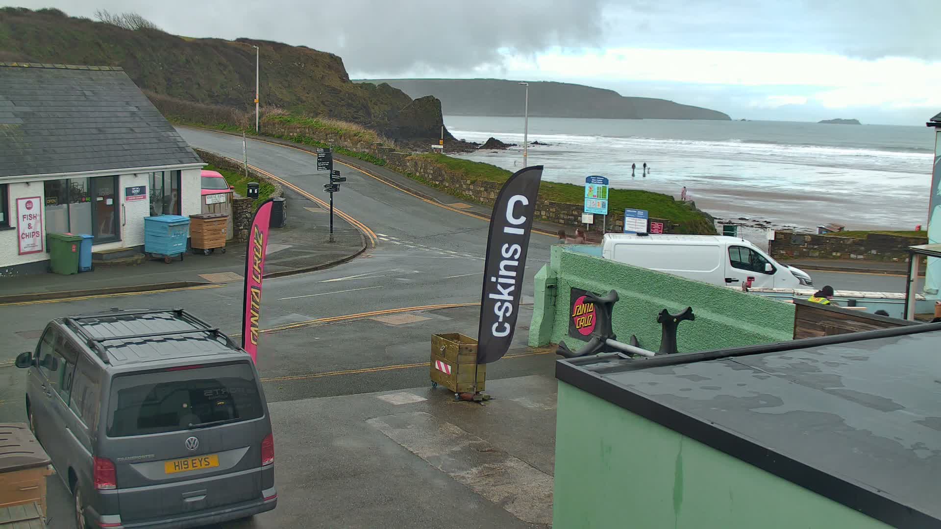Broad Haven, Beach West View Live Cam - The Havens, Pembrokeshire, Dyfed, Wales, United Kingdom