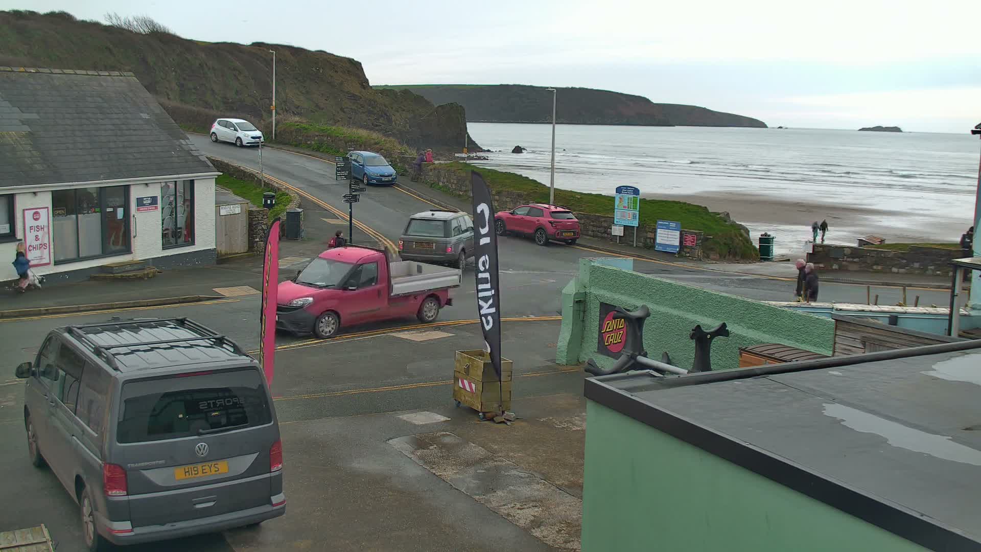 Broad Haven, Beach West View Live Cam - The Havens, Pembrokeshire, Dyfed, Wales, United Kingdom
