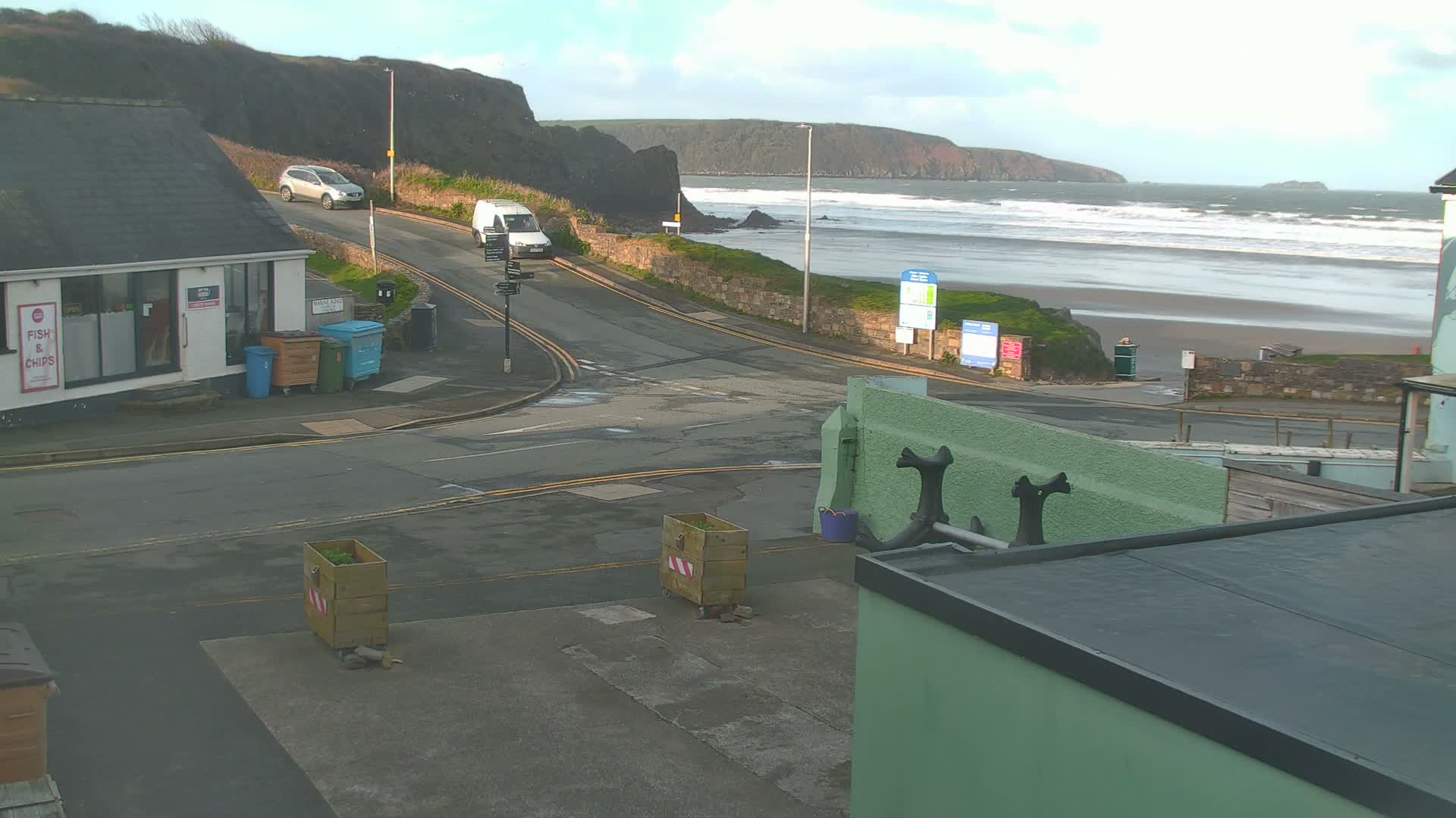 Broad Haven, Beach West View Live Cam - The Havens, Pembrokeshire, Dyfed, Wales, United Kingdom