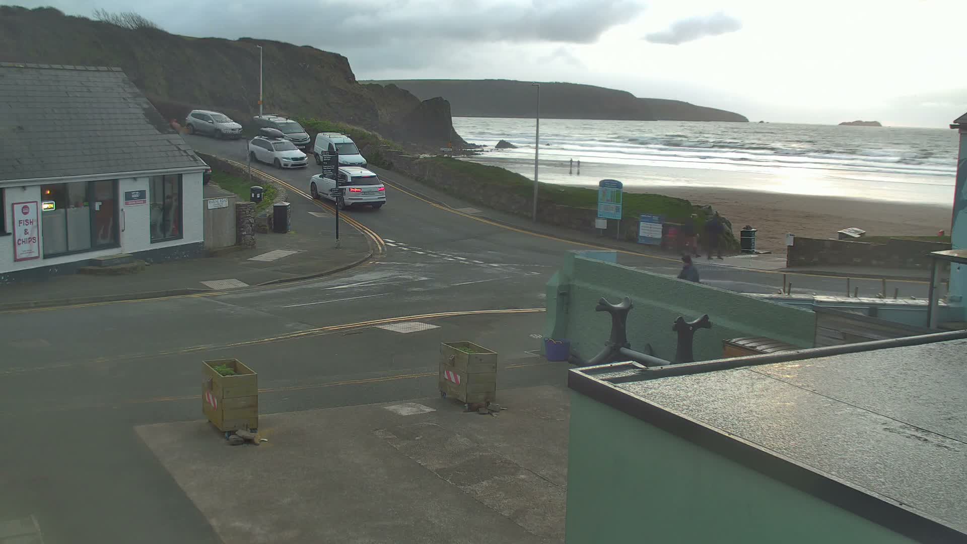 Broad Haven, Beach West View Live Cam - The Havens, Pembrokeshire, Dyfed, Wales, United Kingdom