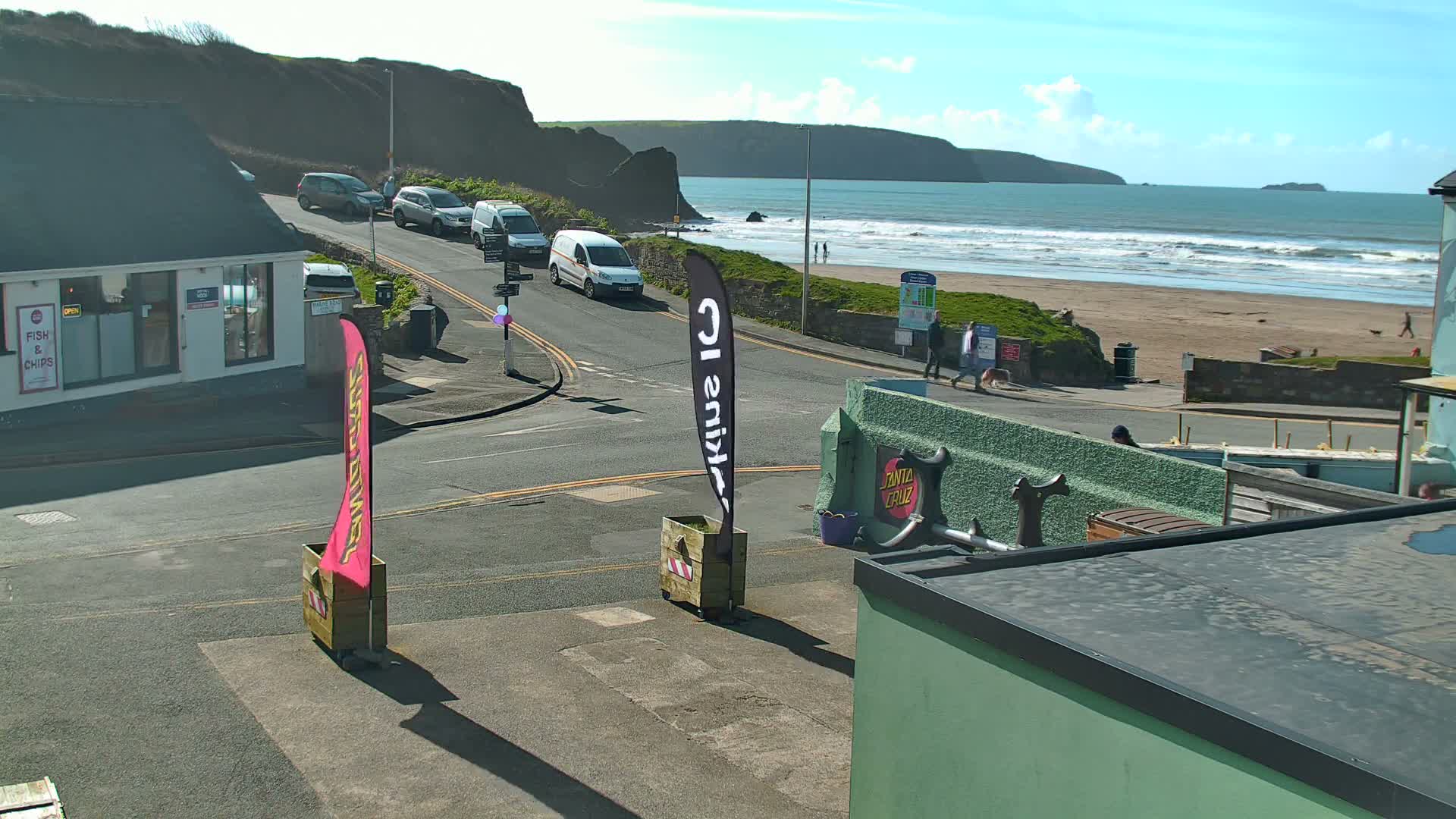 Broad Haven, Beach West View Live Cam - The Havens, Pembrokeshire, Dyfed, Wales, United Kingdom