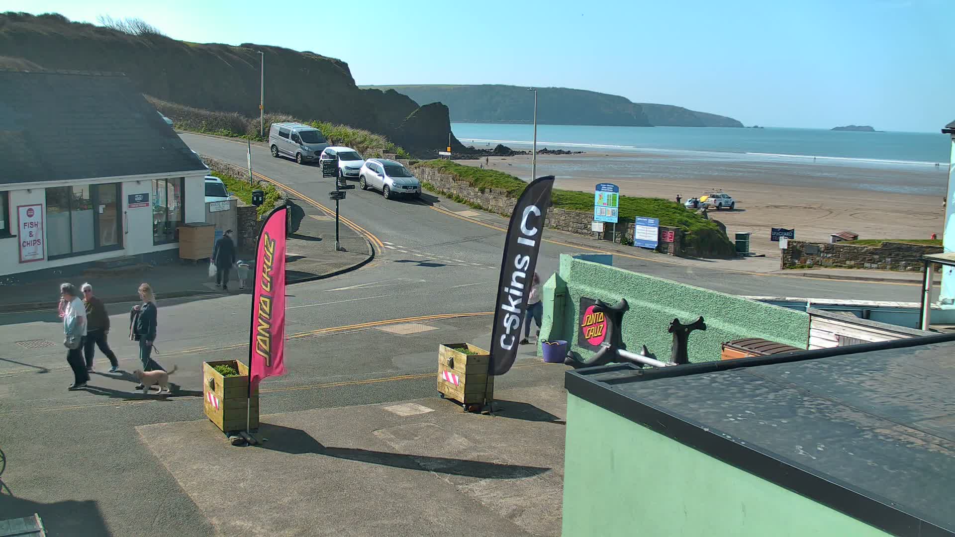 Broad Haven, Beach West View Live Cam - The Havens, Pembrokeshire, Dyfed, Wales, United Kingdom