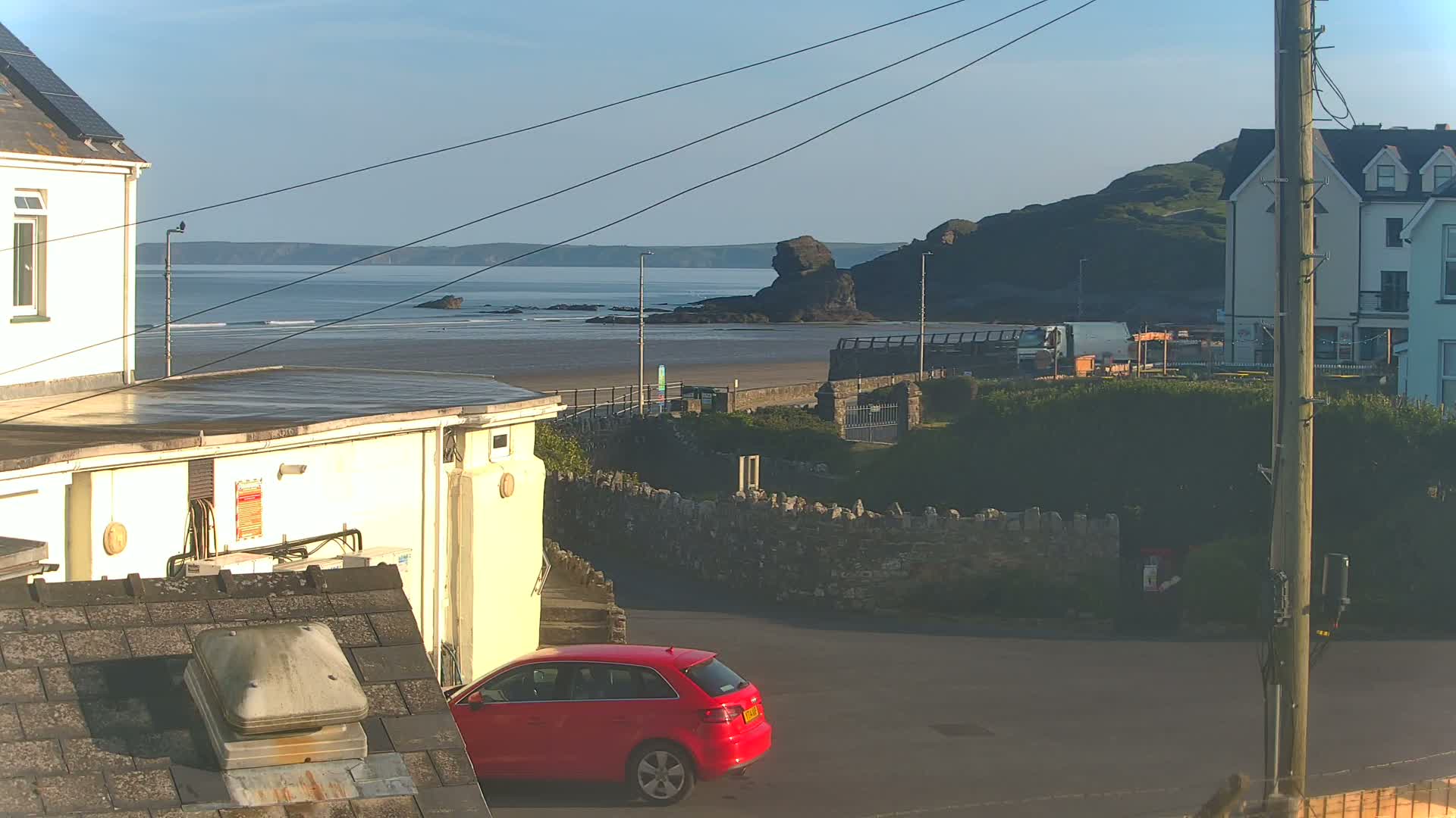 Broad Haven, Beach East View Live Cam - The Havens, Pembrokeshire, Dyfed, Wales, United Kingdom