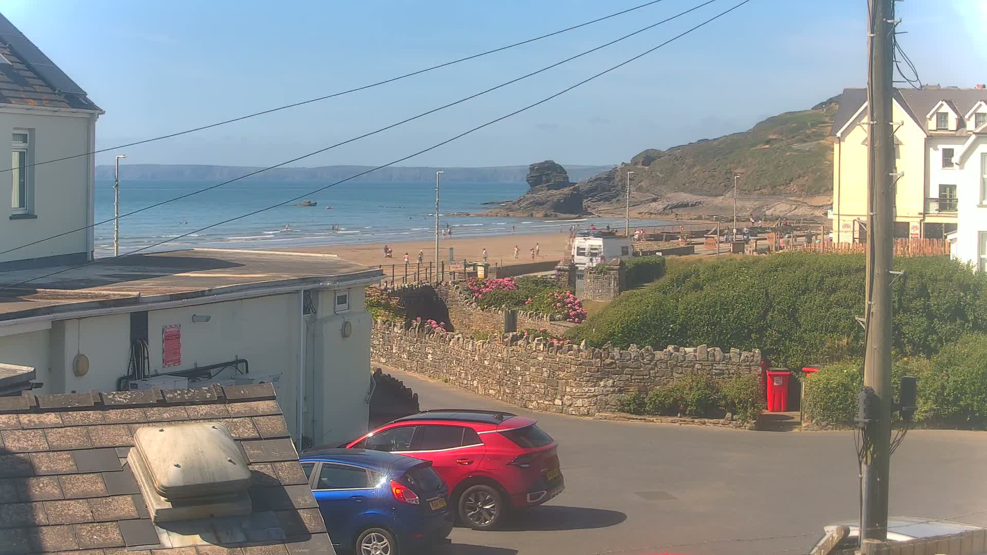 Broad Haven, Beach East View Live Cam - The Havens, Pembrokeshire, Dyfed, Wales, United Kingdom