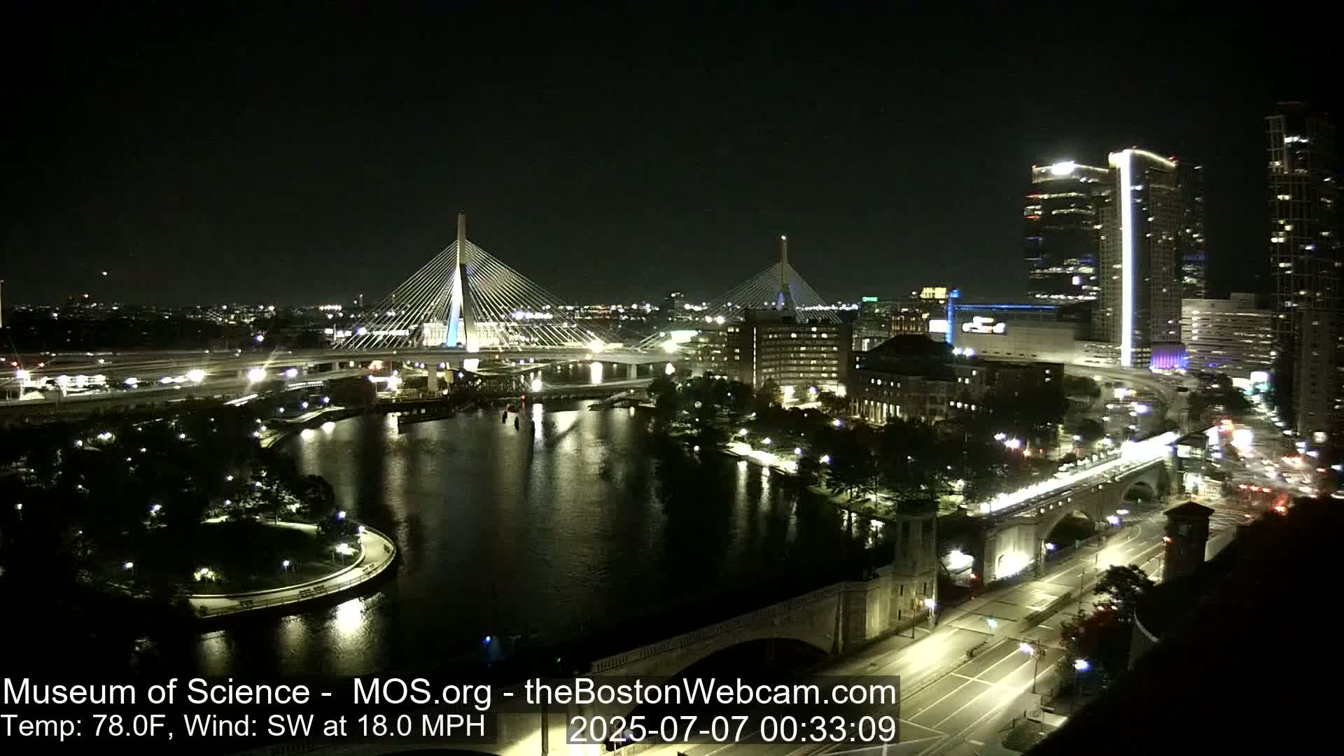  Green Line Subway & Bridge Live Cam - Cambridge, Boston, Massachusetts ,USA