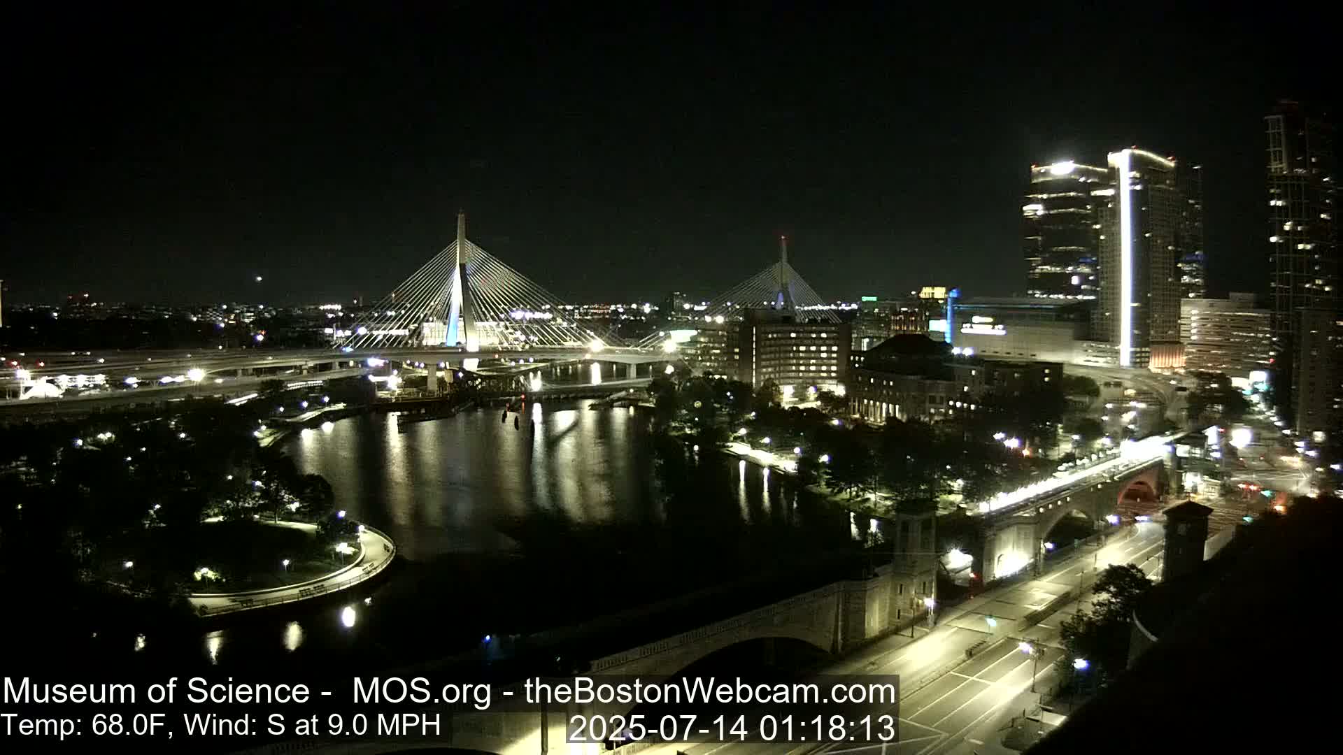  Green Line Subway & Bridge Live Cam - Cambridge, Boston, Massachusetts ,USA