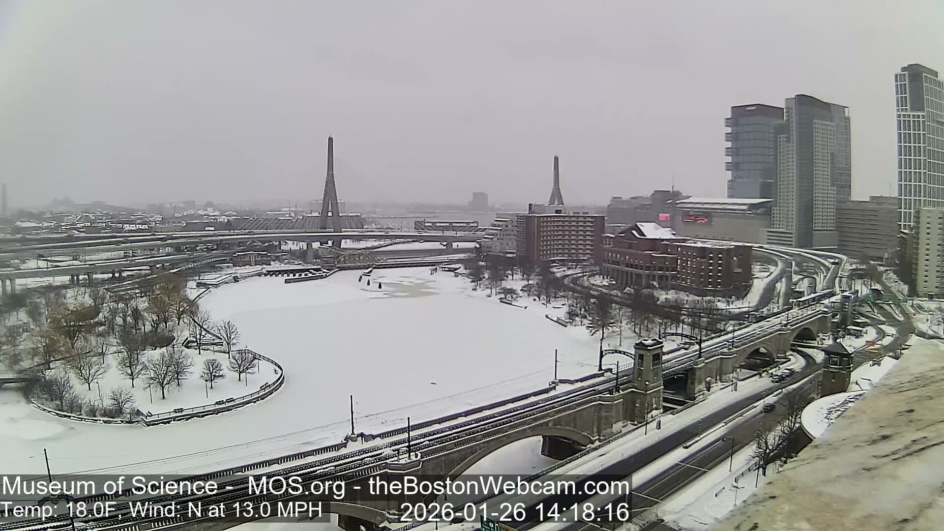  Green Line Subway & Bridge Live Cam - Cambridge, Boston, Massachusetts ,USA