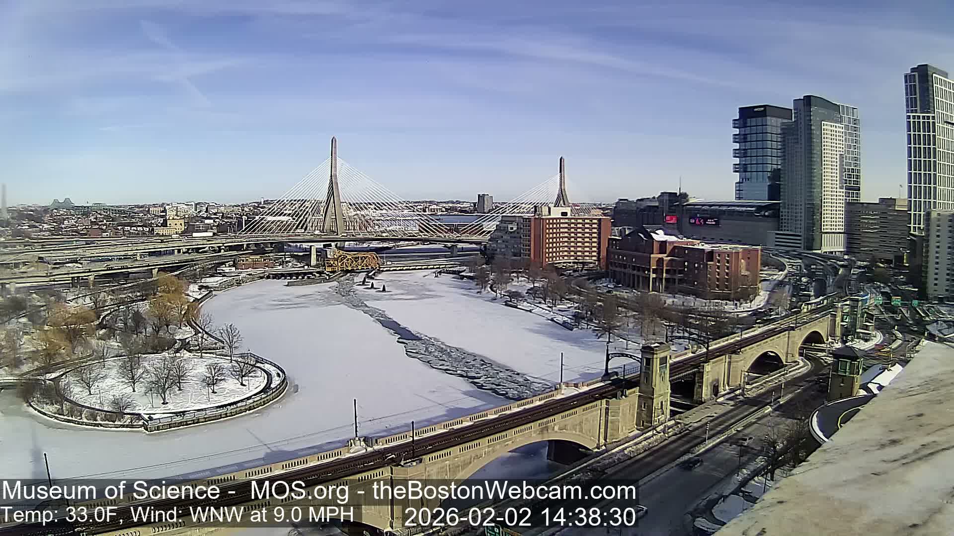  Green Line Subway & Bridge Live Cam - Cambridge, Boston, Massachusetts ,USA