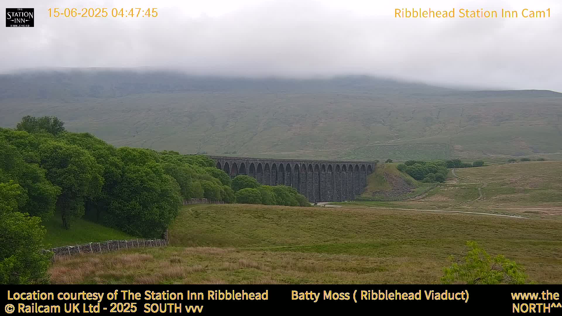 Carnforth, Ribblehead Viaduct in Ribble Valley-(Batty Moss) Railway Viaduct Live Cam- North Yorkshire, Yorkshire and the Humber, England, United Kingdom