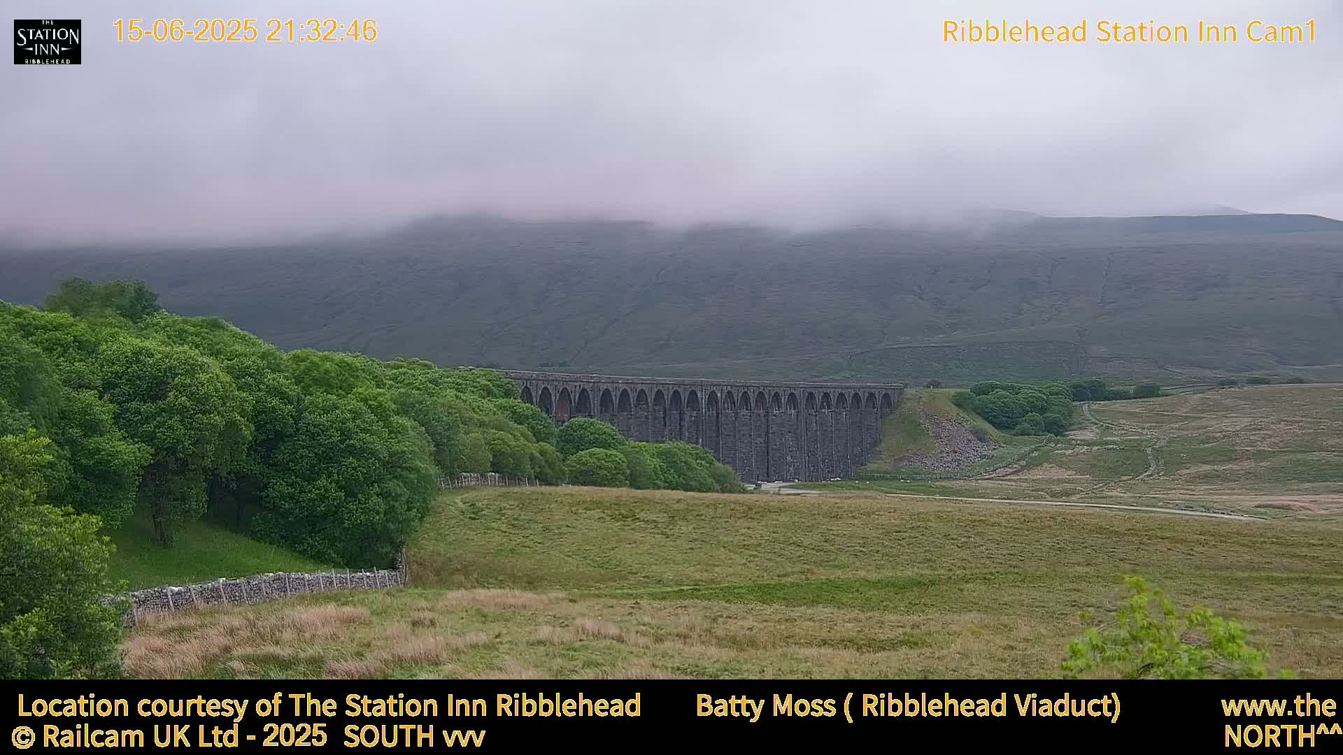 Carnforth, Ribblehead Viaduct in Ribble Valley-(Batty Moss) Railway Viaduct Live Cam- North Yorkshire, Yorkshire and the Humber, England, United Kingdom