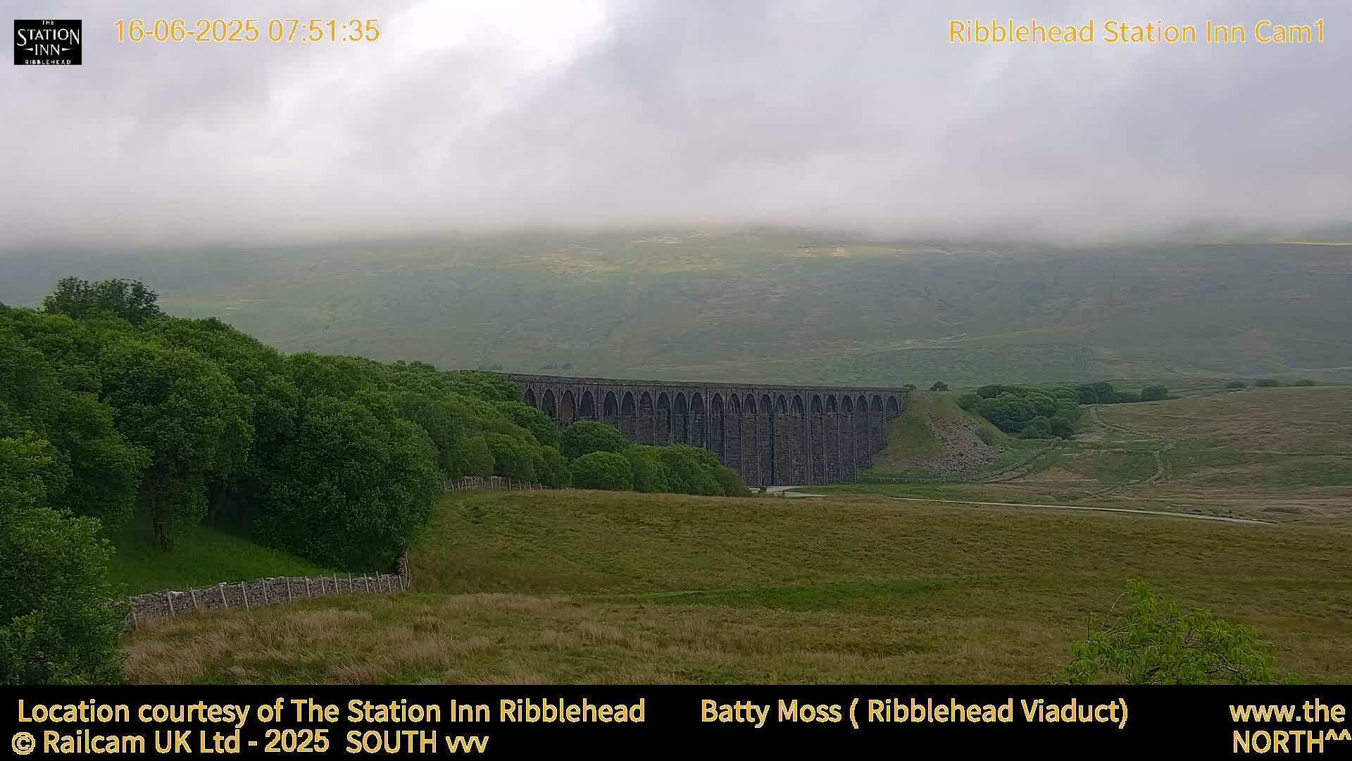 Carnforth, Ribblehead Viaduct in Ribble Valley-(Batty Moss) Railway Viaduct Live Cam- North Yorkshire, Yorkshire and the Humber, England, United Kingdom