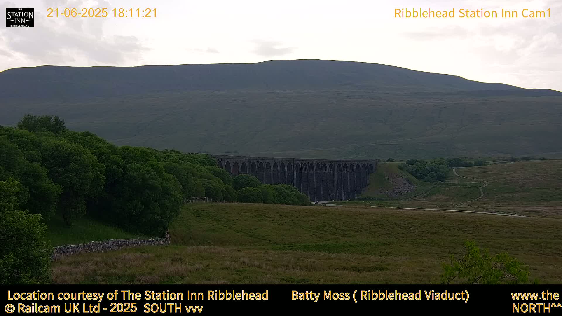 Carnforth, Ribblehead Viaduct in Ribble Valley-(Batty Moss) Railway Viaduct Live Cam- North Yorkshire, Yorkshire and the Humber, England, United Kingdom