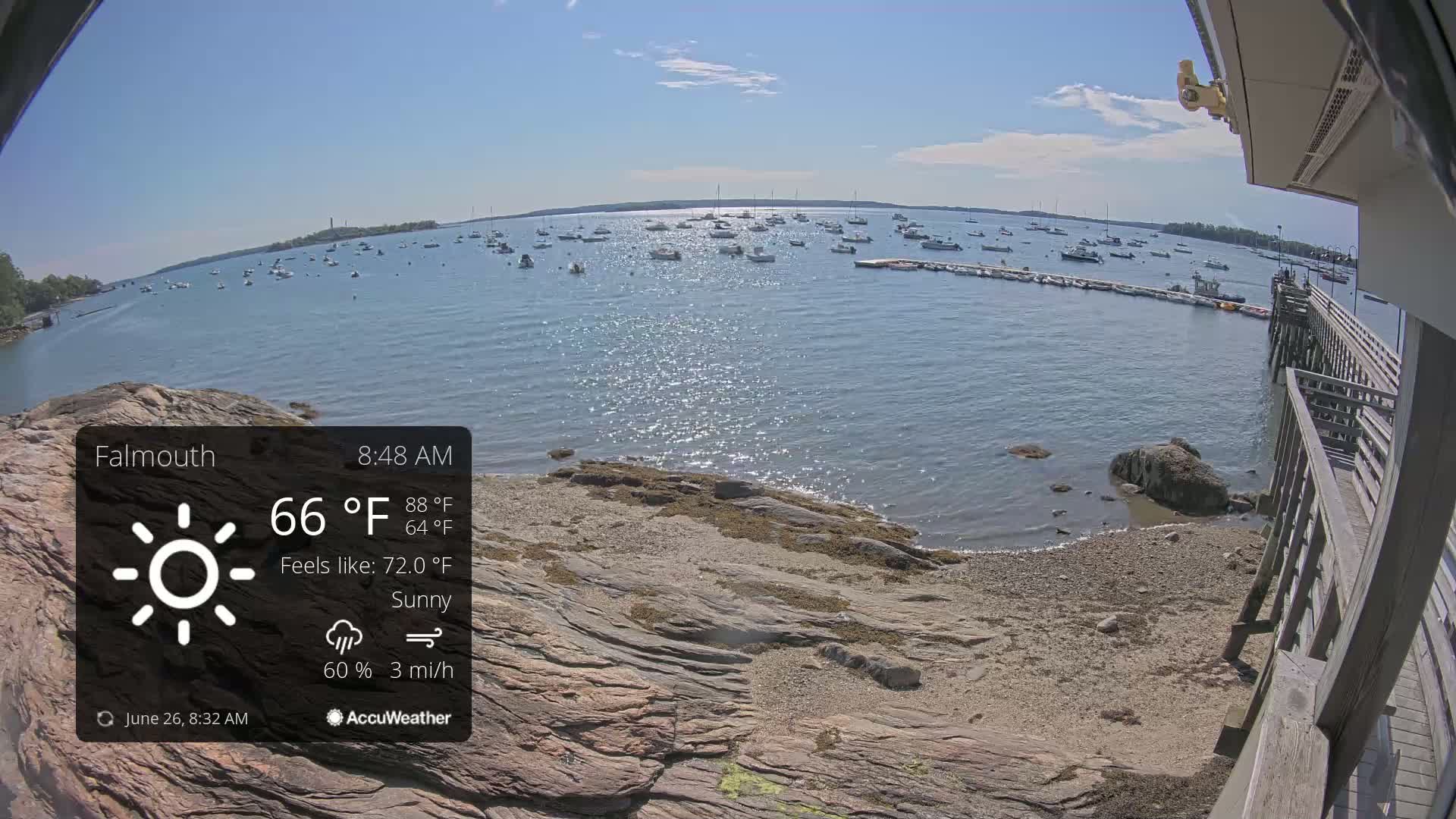 Falmouth Coast & Casco Bay Live Cam - Falmouth, Cumberland, Maine, USA