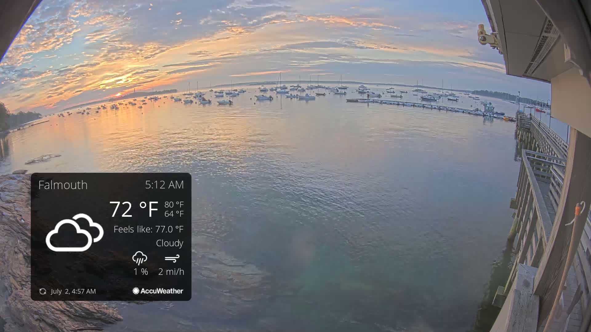 Falmouth Coast & Casco Bay Live Cam - Falmouth, Cumberland, Maine, USA