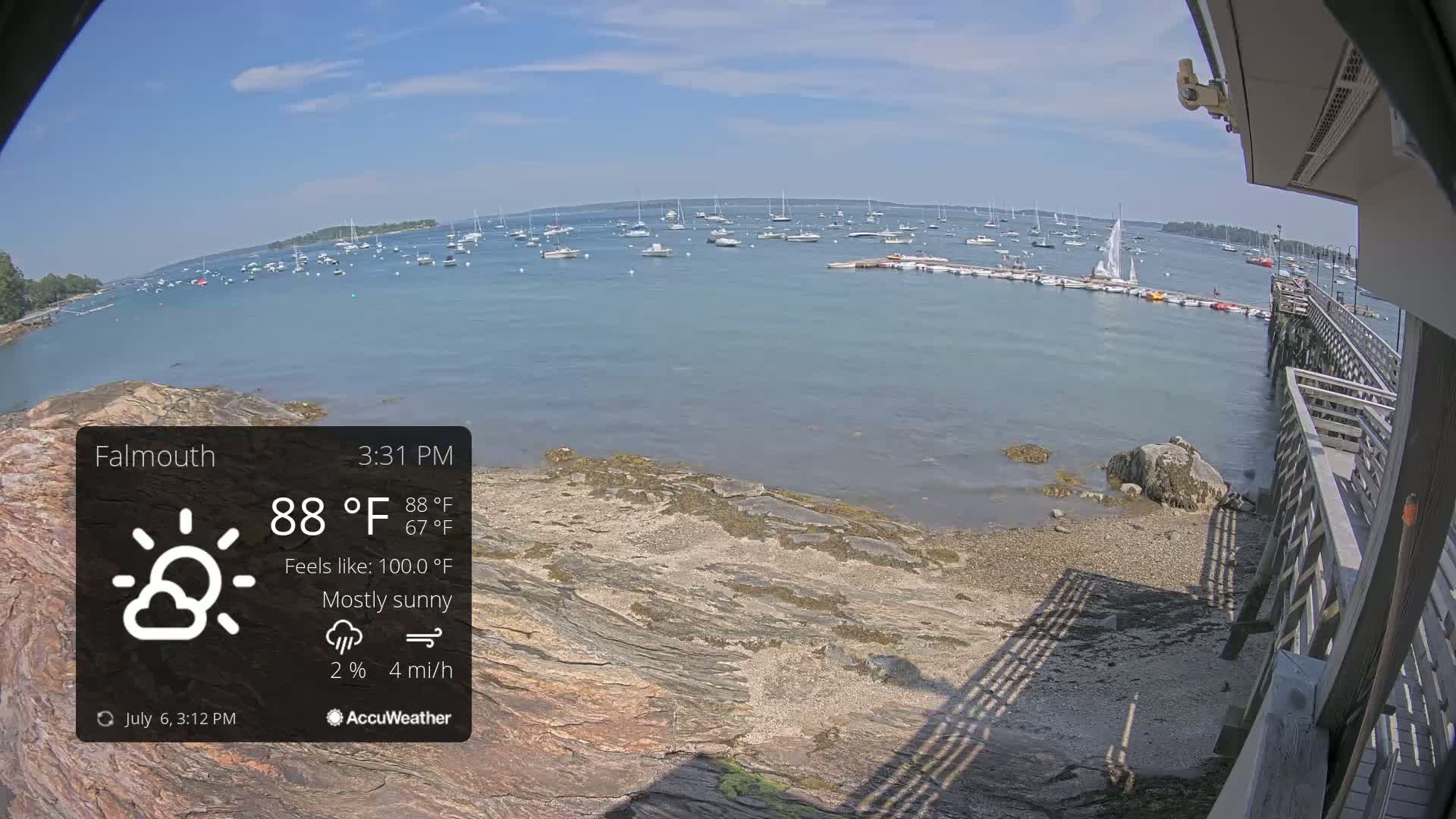 Falmouth Coast & Casco Bay Live Cam - Falmouth, Cumberland, Maine, USA