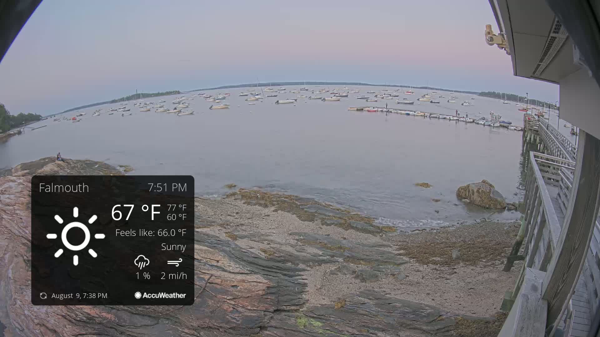 Falmouth Coast & Casco Bay Live Cam - Falmouth, Cumberland, Maine, USA