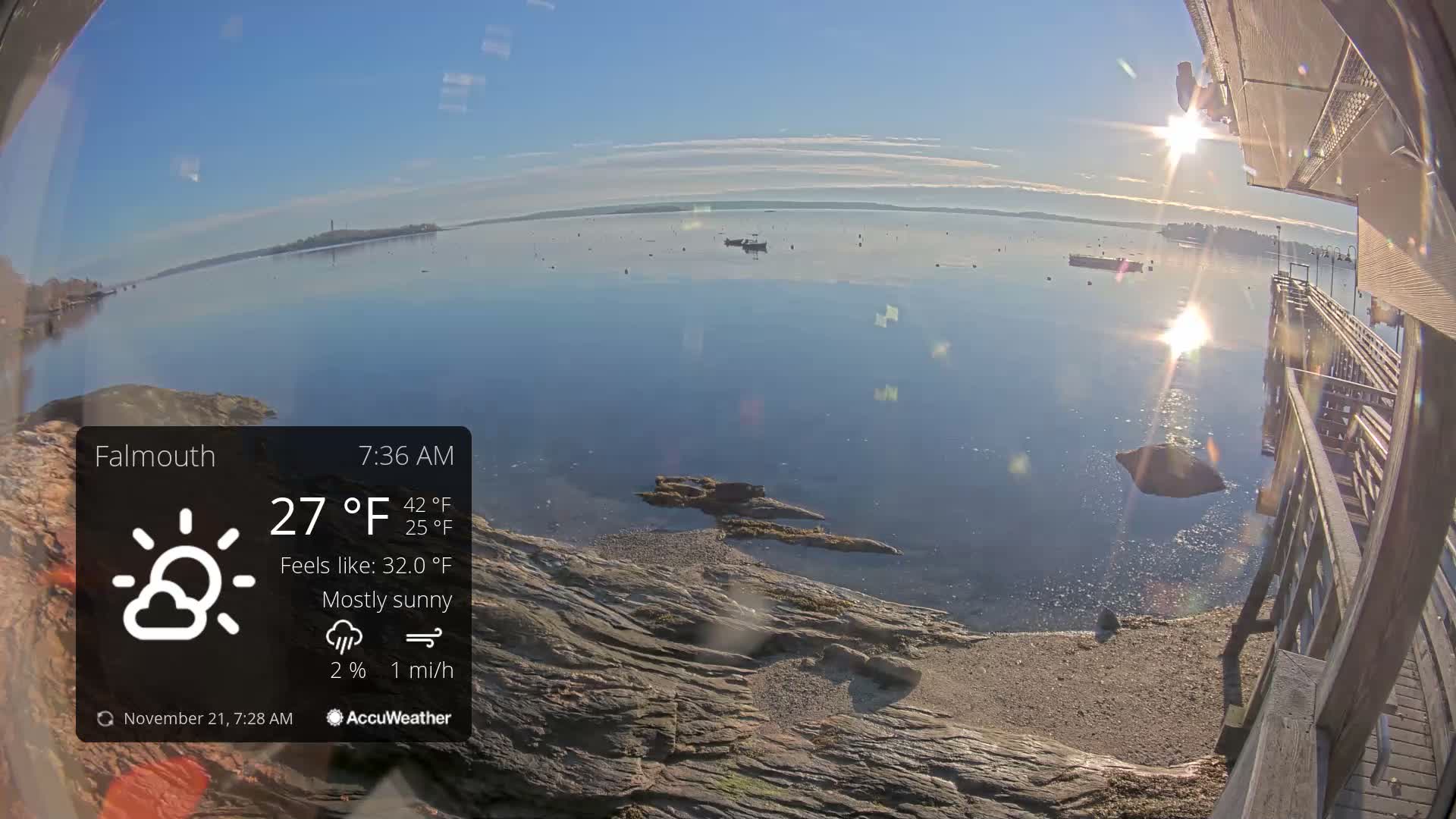 Falmouth Coast & Casco Bay Live Cam - Falmouth, Cumberland, Maine, USA