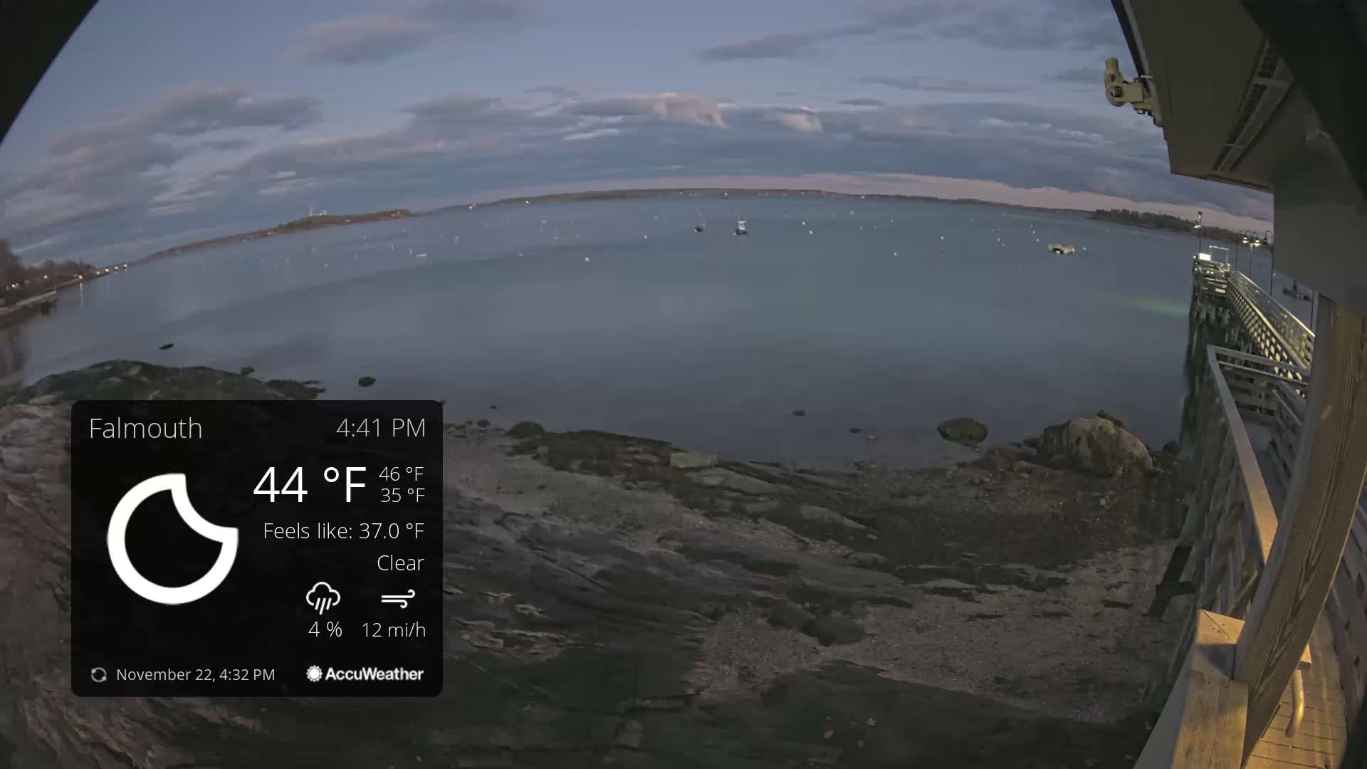 Falmouth Coast & Casco Bay Live Cam - Falmouth, Cumberland, Maine, USA