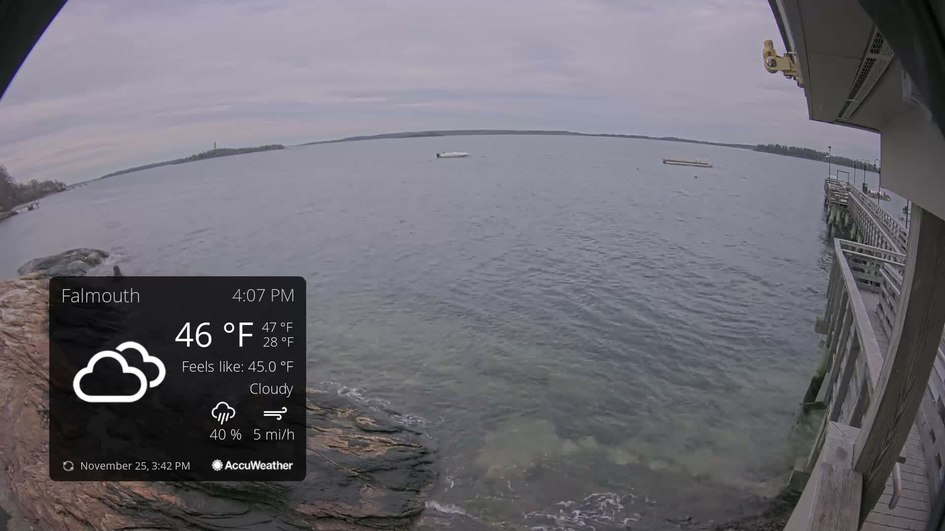 Falmouth Coast & Casco Bay Live Cam - Falmouth, Cumberland, Maine, USA