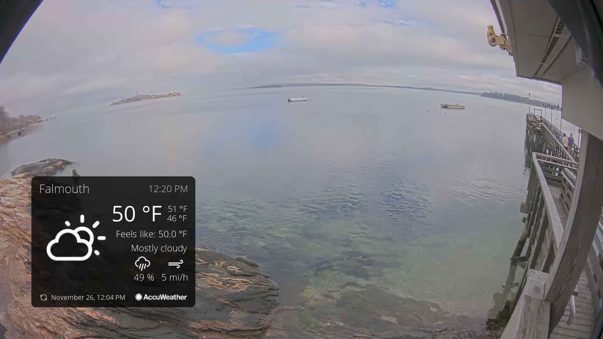 Falmouth Coast & Casco Bay Live Cam - Falmouth, Cumberland, Maine, USA