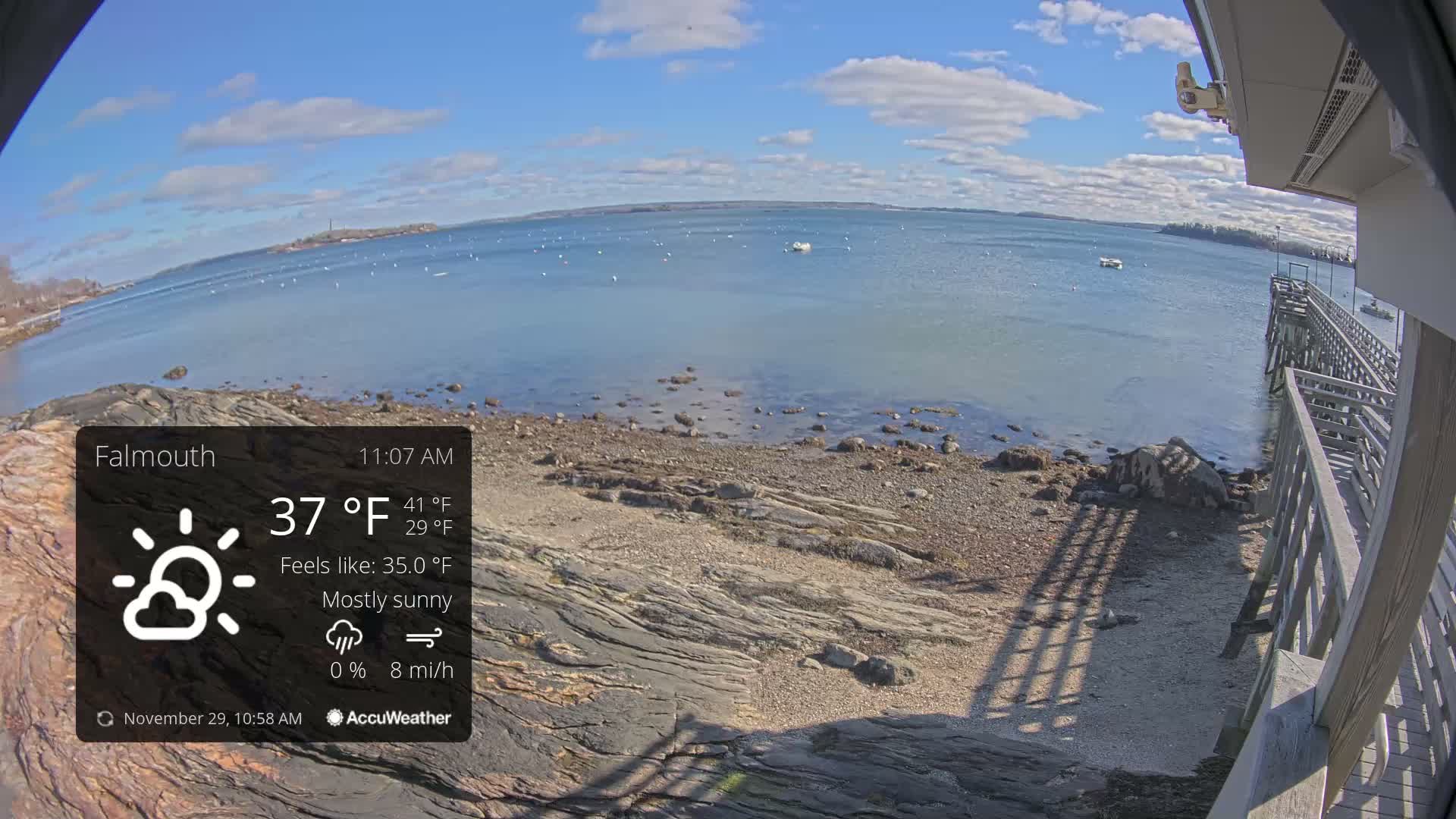 Falmouth Coast & Casco Bay Live Cam - Falmouth, Cumberland, Maine, USA