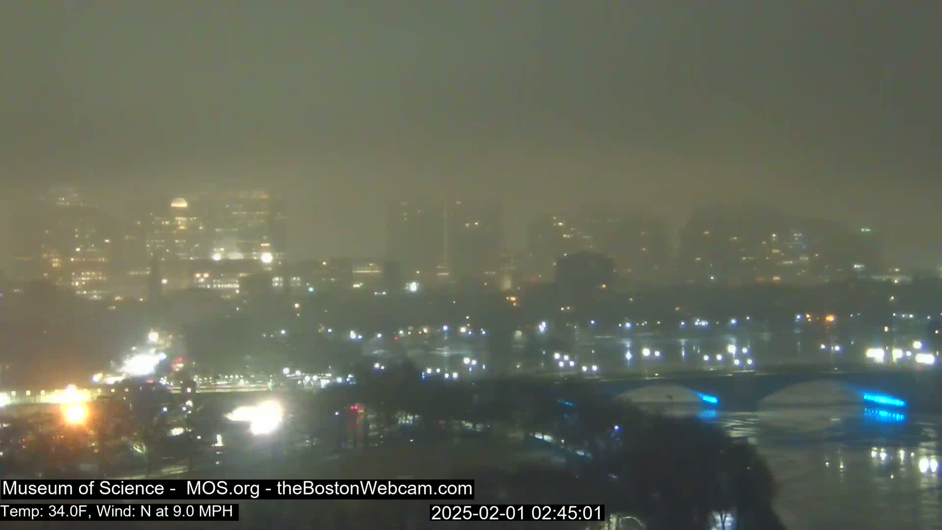 Charles River & Boston City View Live Cam - Boston, Massachusetts, USA