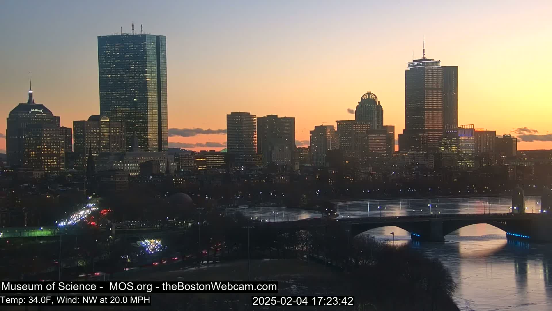 Charles River & Boston City View Live Cam - Boston, Massachusetts, USA